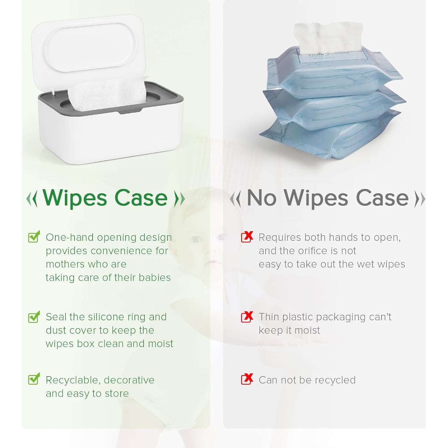 Dispensador de Toallitas Húmedas Flenpptly Gris 19.3x13.5 cm