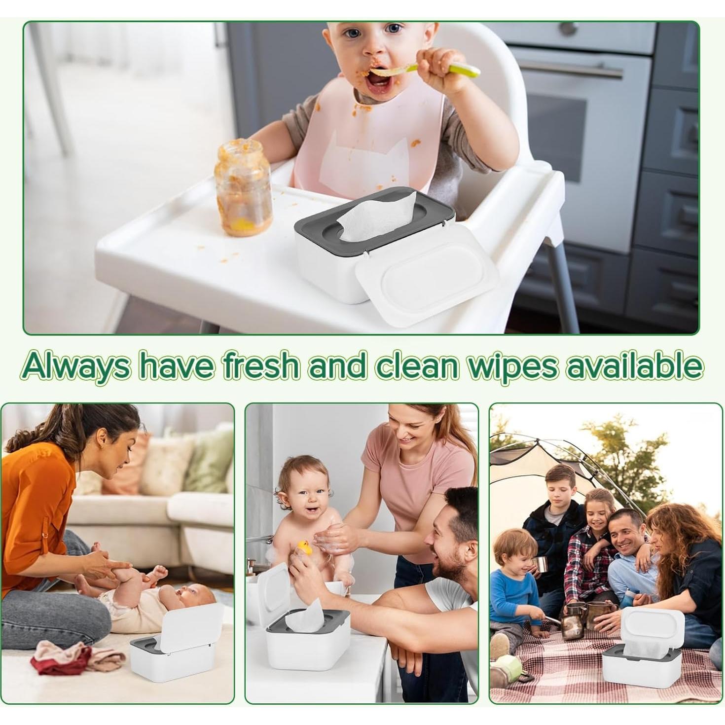 Dispensador de Toallitas Húmedas Flenpptly Gris 19.3x13.5 cm