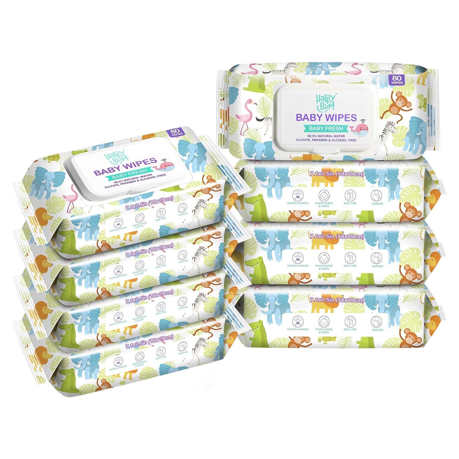 Toallitas Húmedas para Bebé HAPPY BUM Sin Fragancia 640 Unidades