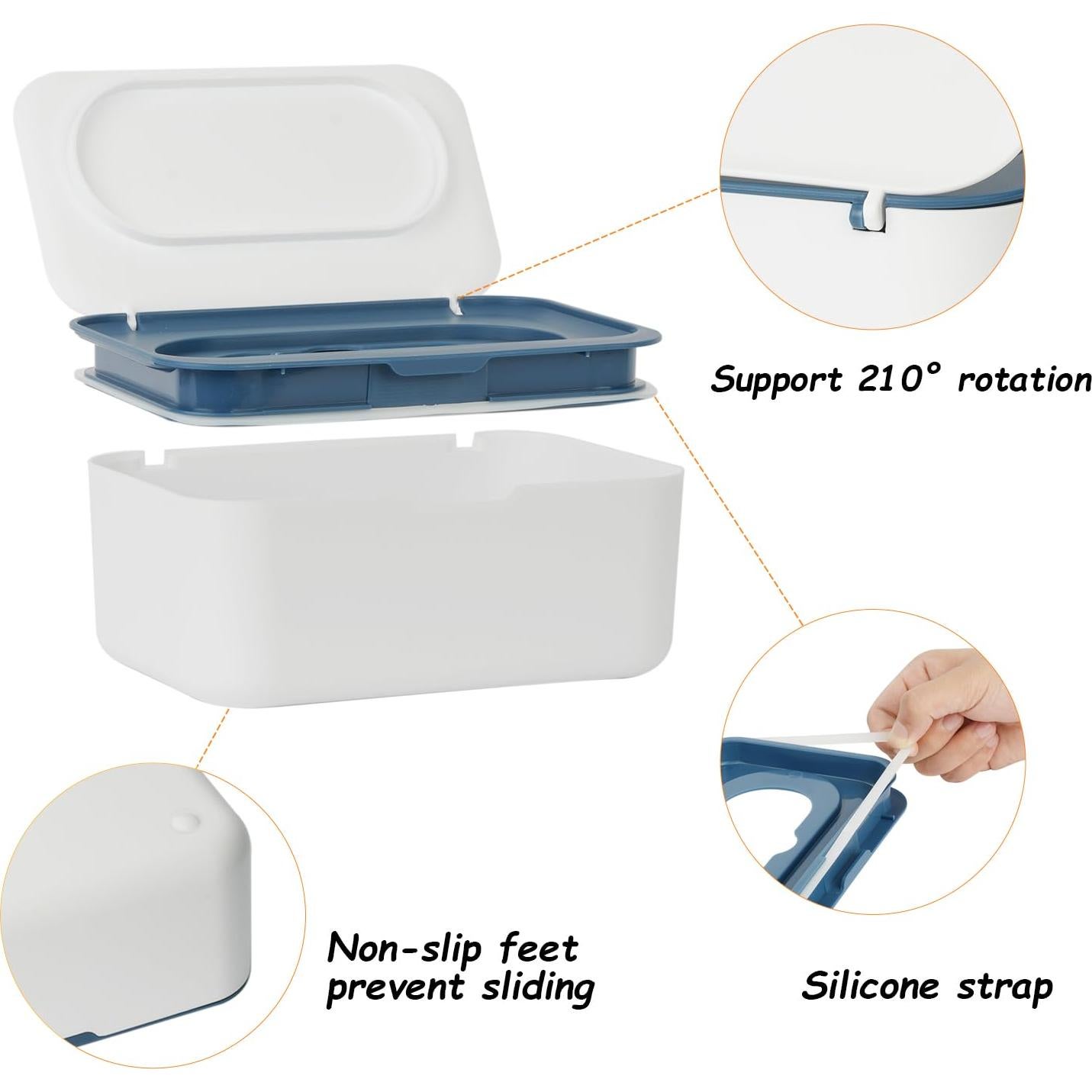 Dispensador de Toallitas Seposeve Azul, Recargable, 80 Piezas