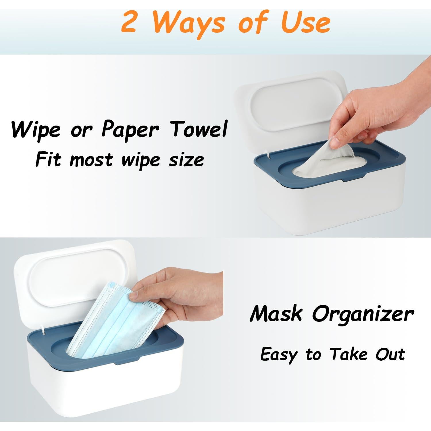 Dispensador de Toallitas Seposeve Azul, Recargable, 80 Piezas