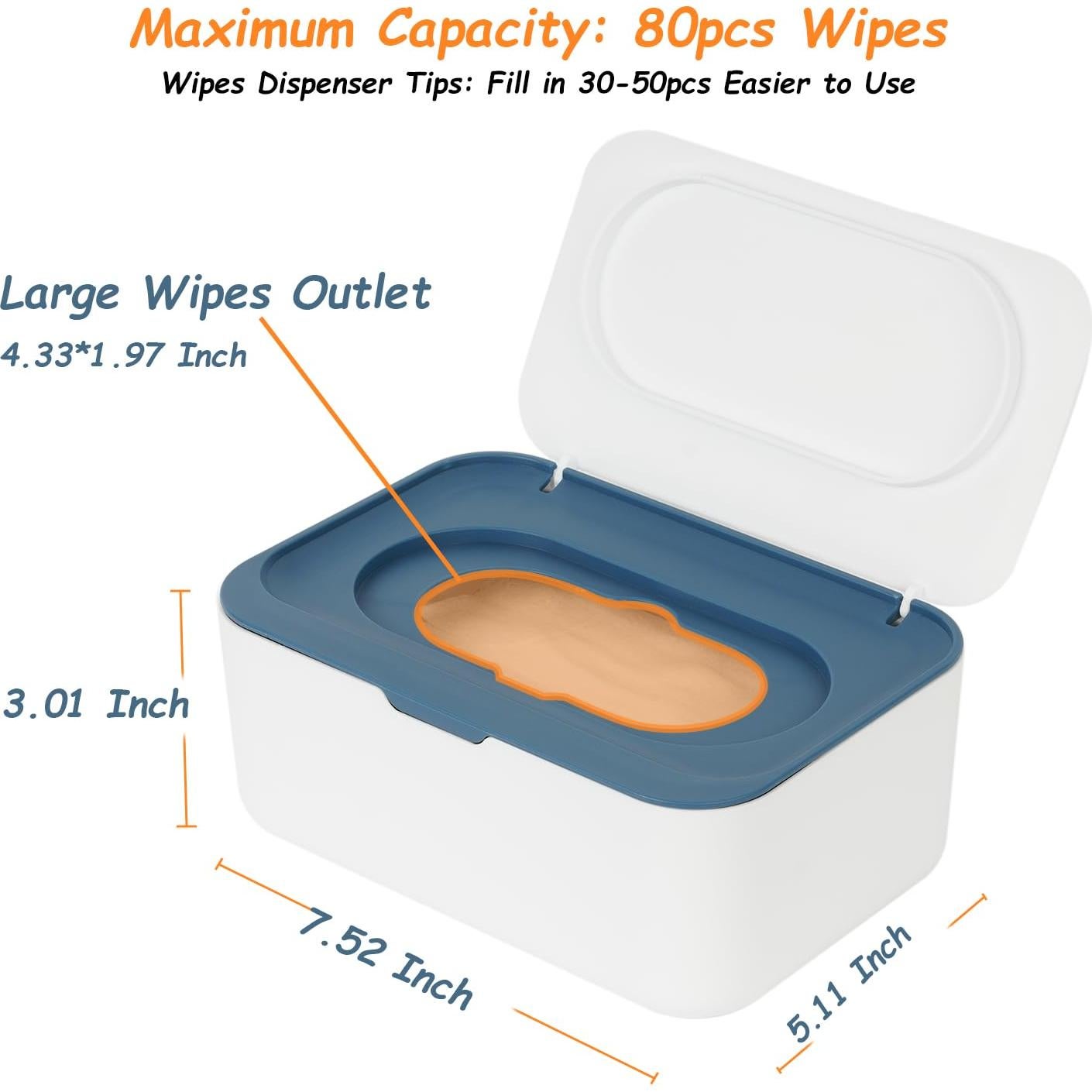 Dispensador de Toallitas Seposeve Azul, Recargable, 80 Piezas