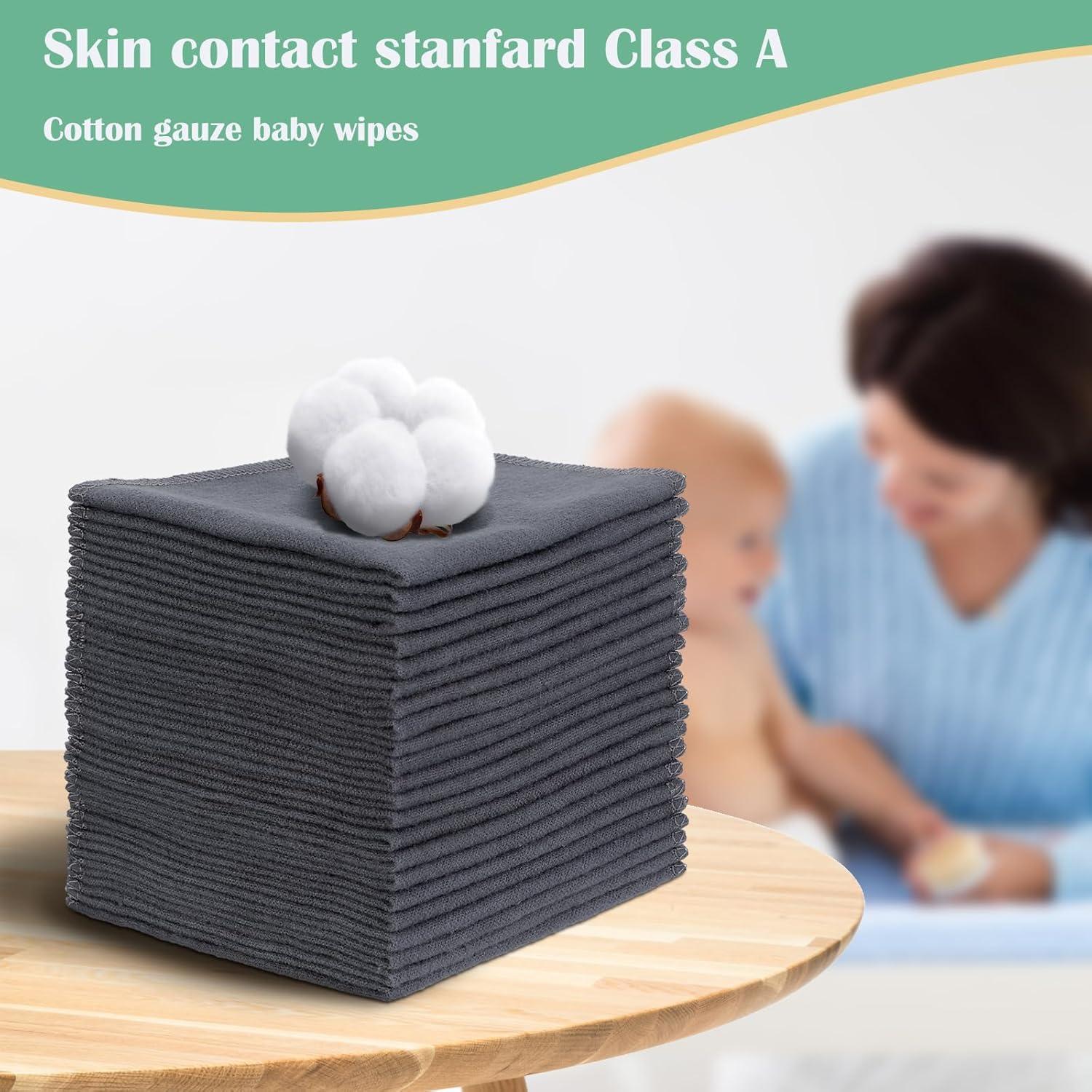 48 Pañuelos de Tela Reutilizables para Bebés SmoothNovelty 20x20cm