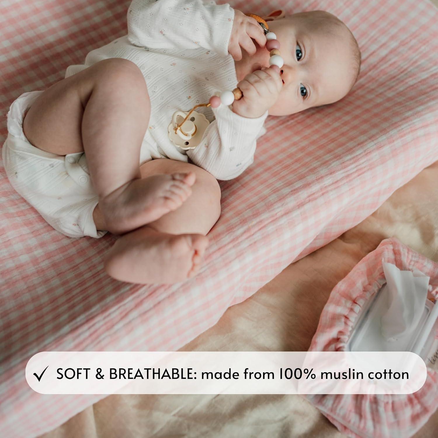 Funda para Toallitas Húmedas TISU Algodón Gingham Rosa Universal