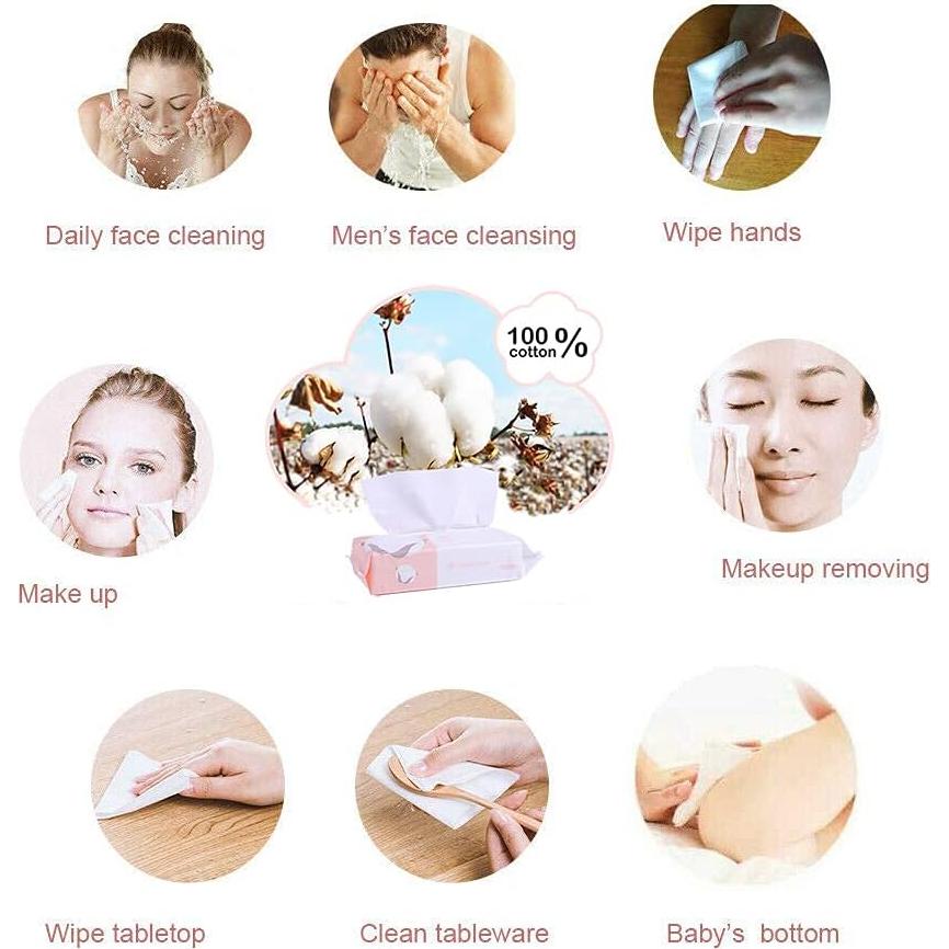 Toallitas Secas Extra Gruesas Careboree 100% Algodón 20x20cm