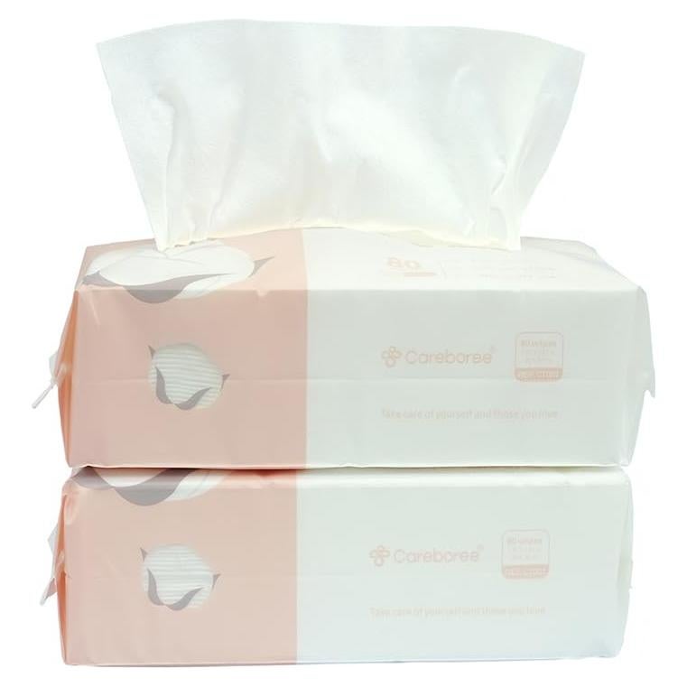 Toallas desechables Careboree 100% algodón 80 unidades x2