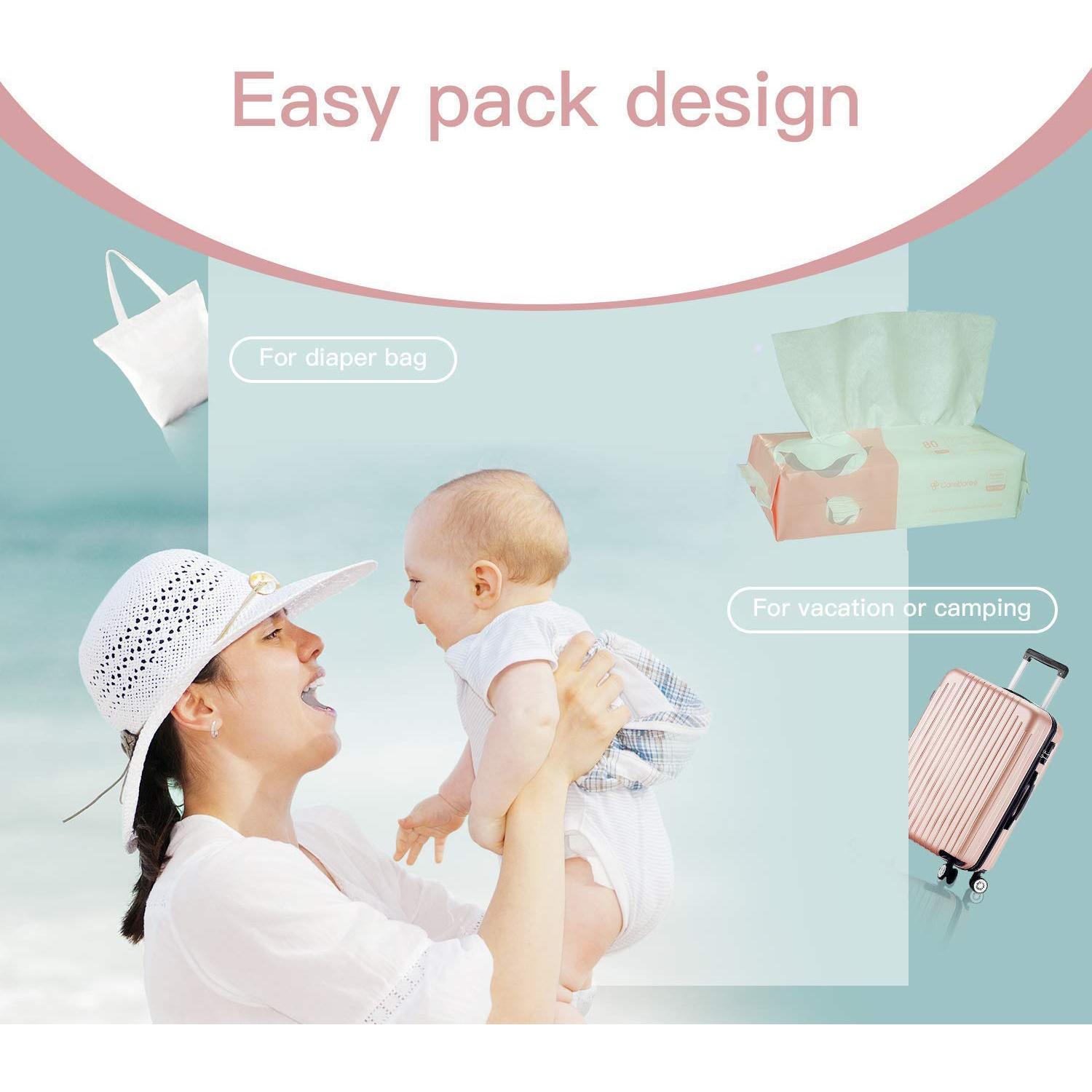 Toallas desechables Careboree 100% algodón 80 unidades x2