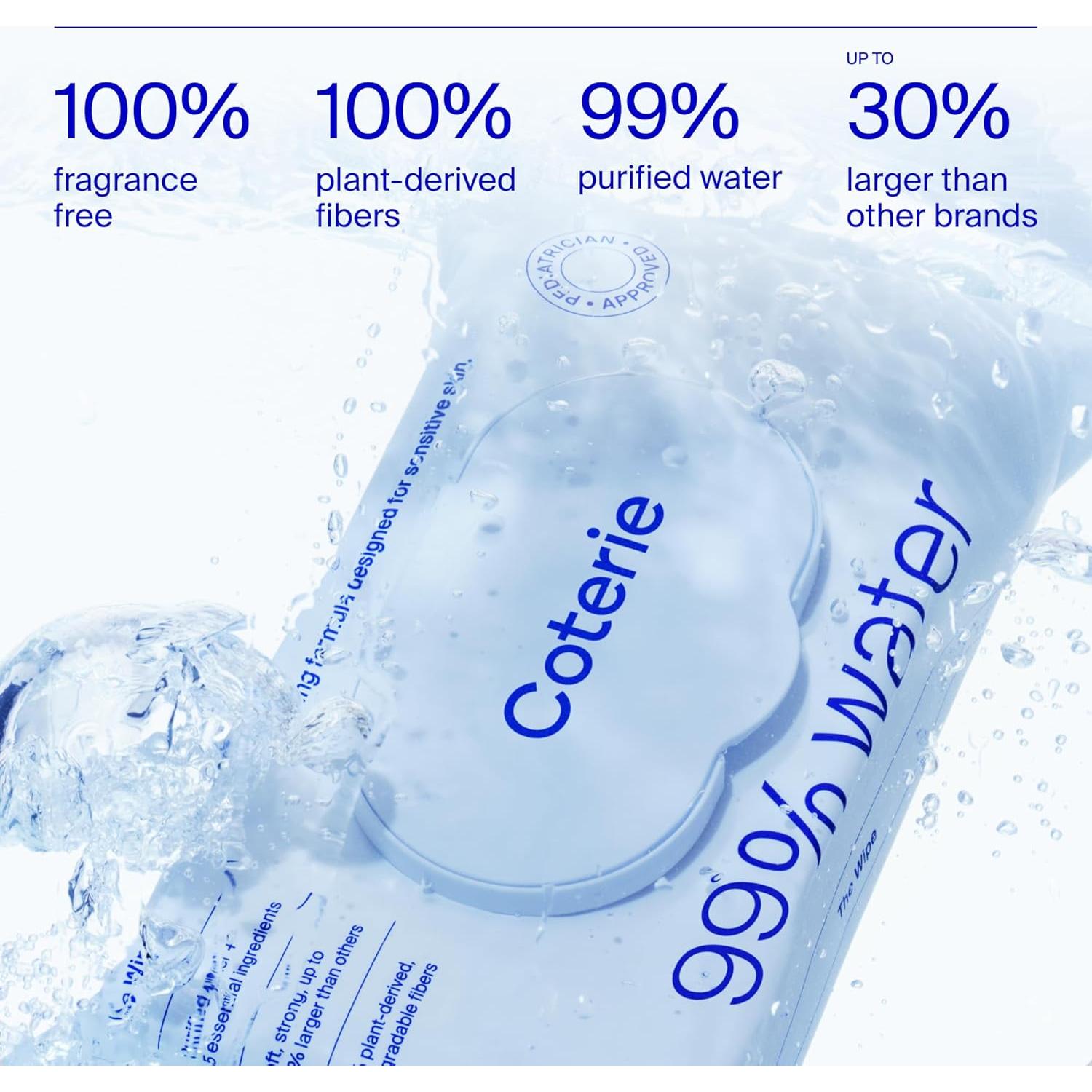 Kit Pañales Recién Nacido Coterie 186u + Toallitas 672u Hipoalergénicas