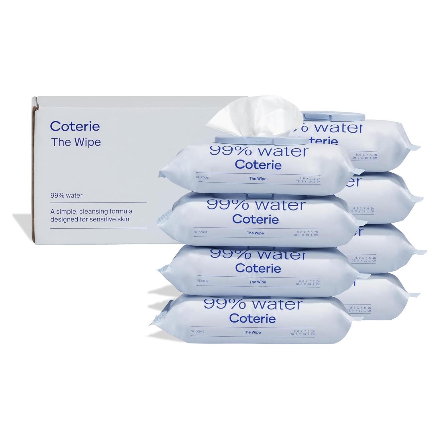 Toallitas para Bebés Coterie Hipoalergénicas 99% Agua Paquete de 8