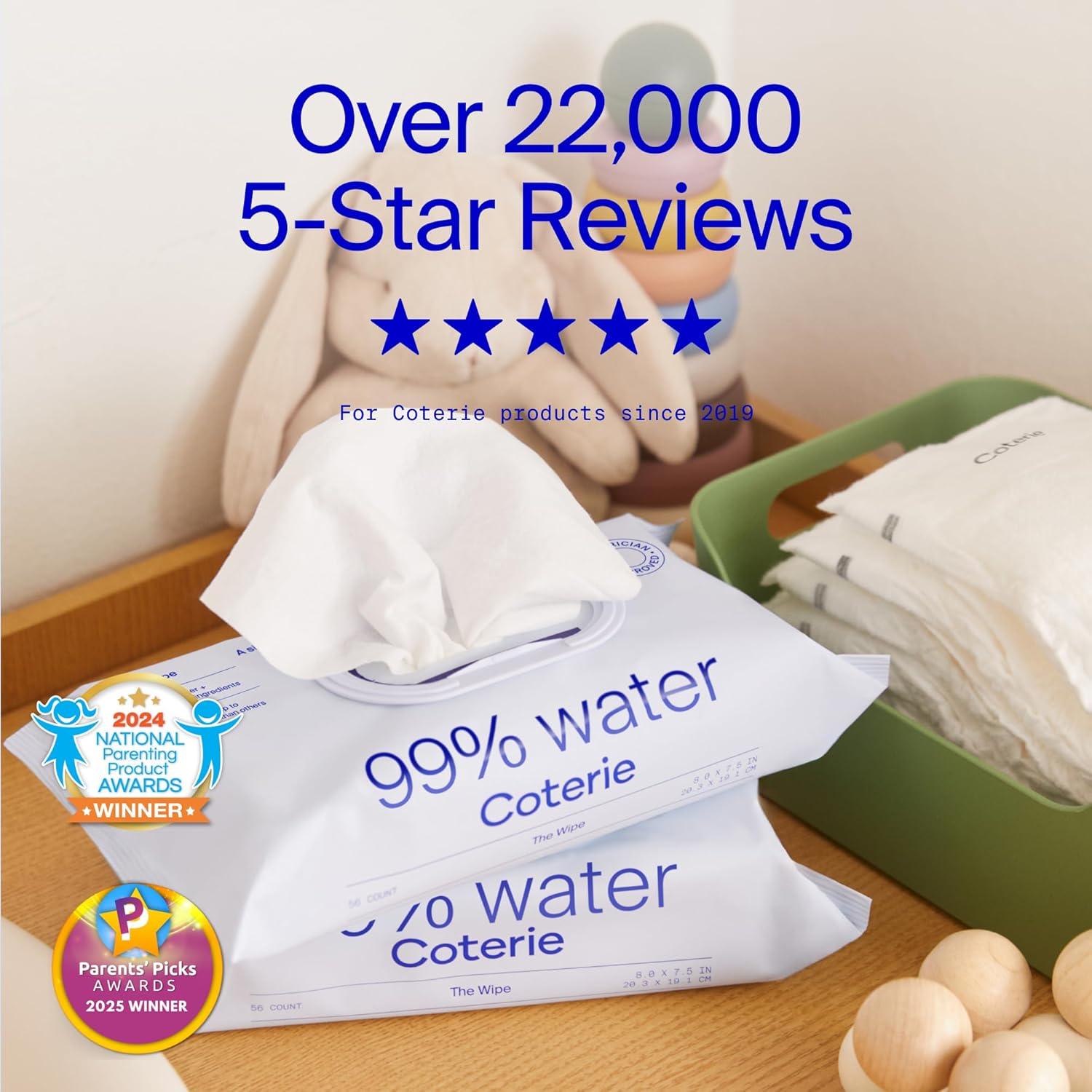 Toallitas para Bebés Coterie Hipoalergénicas 99% Agua Paquete de 8