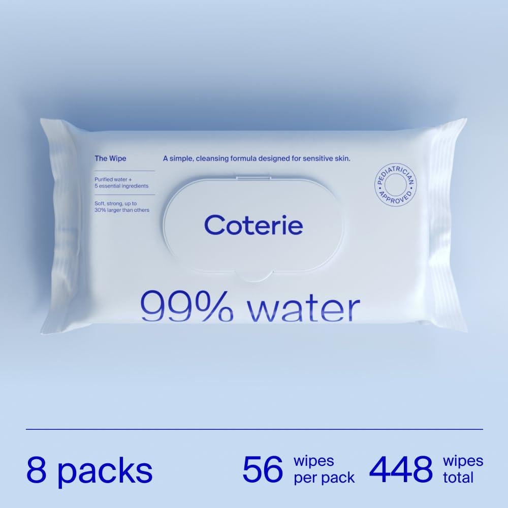 Toallitas para Bebés Coterie Hipoalergénicas 99% Agua Paquete de 8