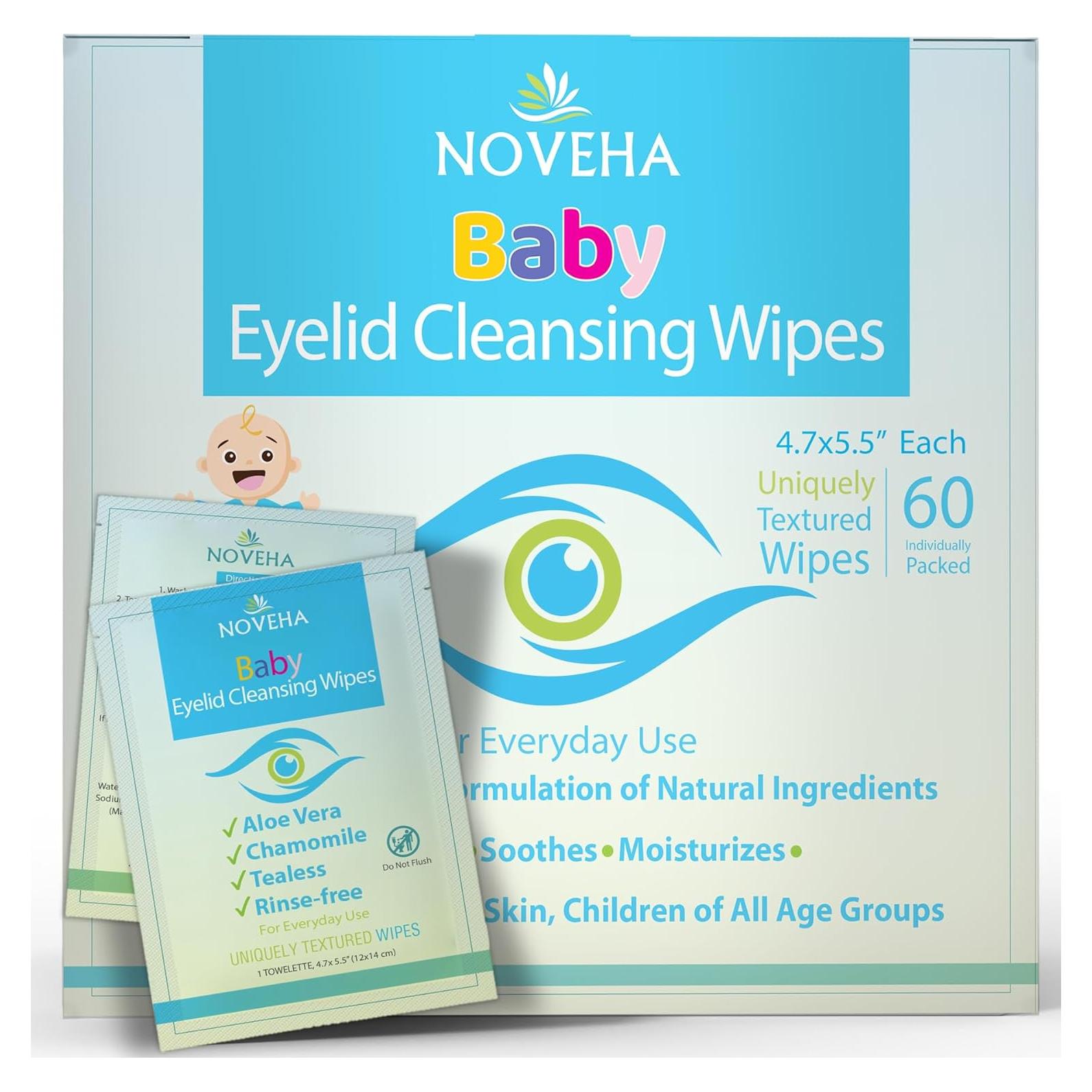 Toallitas para Párpados y Pestañas NOVEHA - 60 Unidades