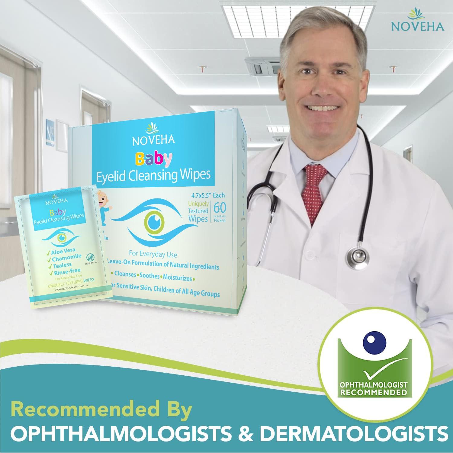 Toallitas para Párpados y Pestañas NOVEHA - 60 Unidades