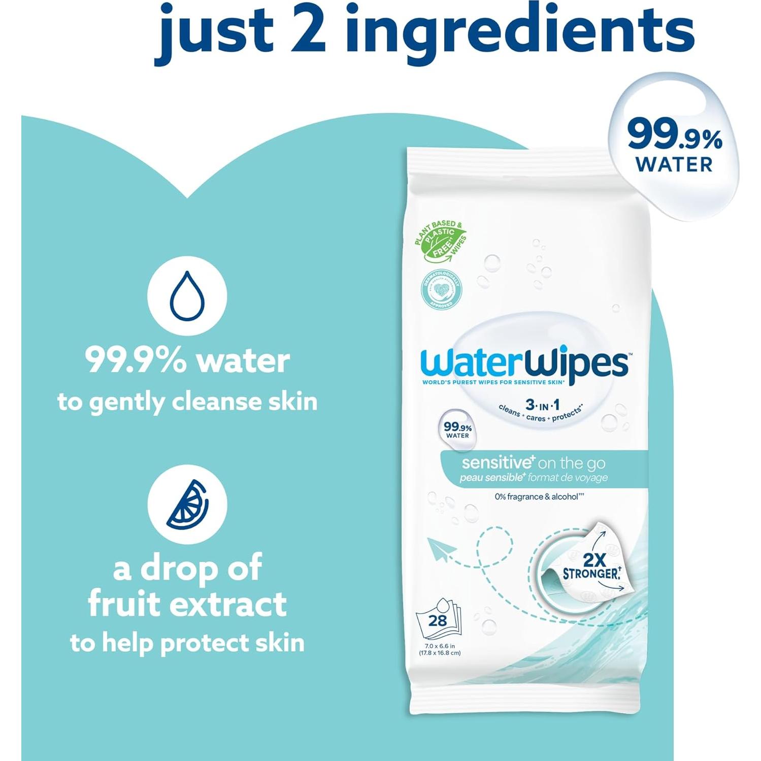 Toallitas Húmedas WaterWipes Sensitive+ 224 Unidades Hipoalergénicas
