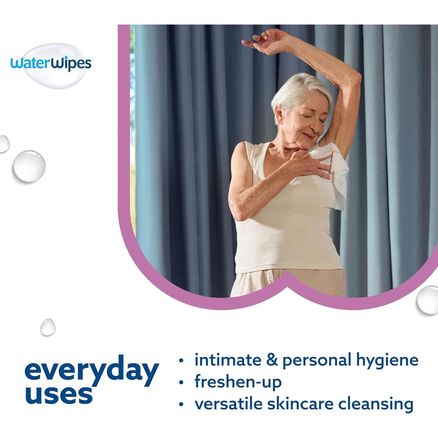 Toallitas Húmedas WaterWipes+ para Cuerpo e Íntimas 180 Unidades