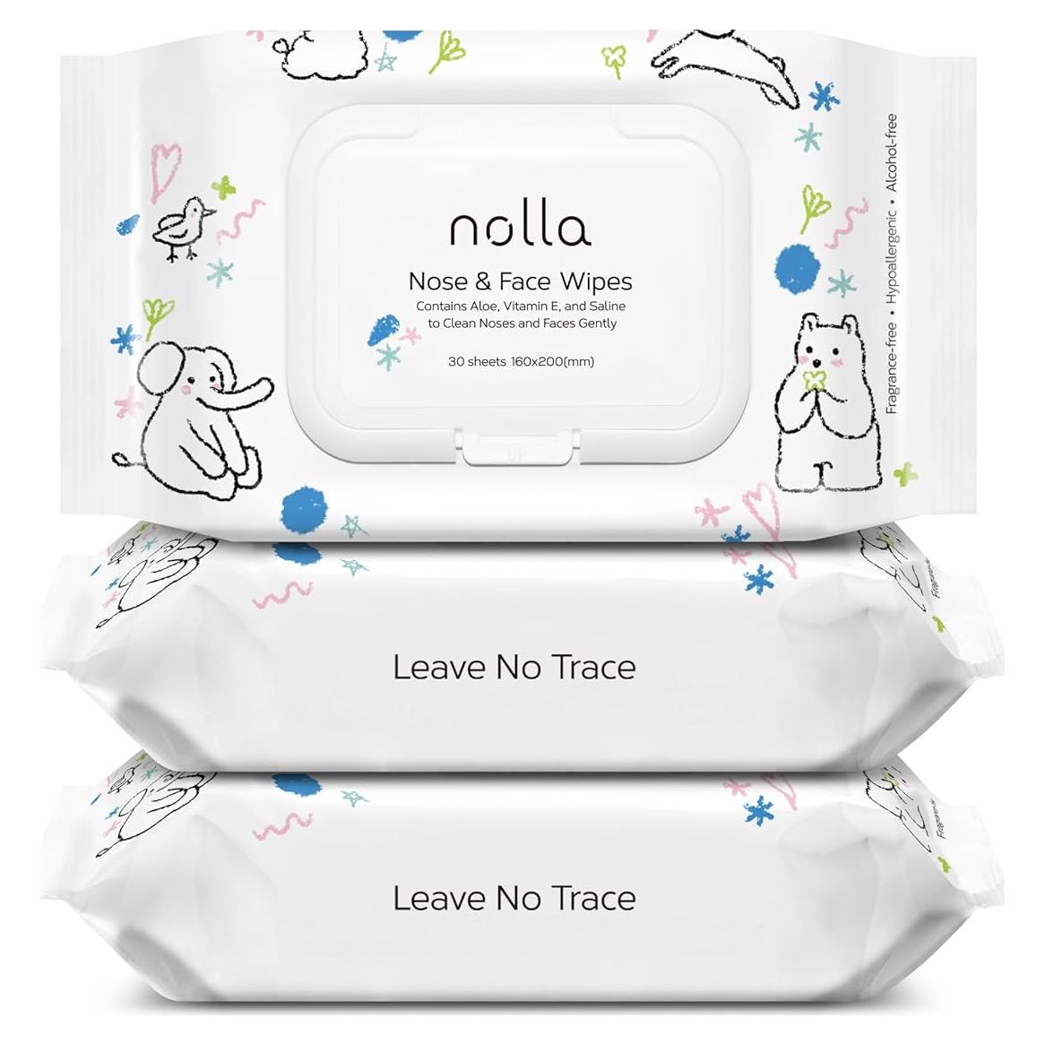 Toallitas Nasales y Faciales Nolla para Bebés - 90 Unidades