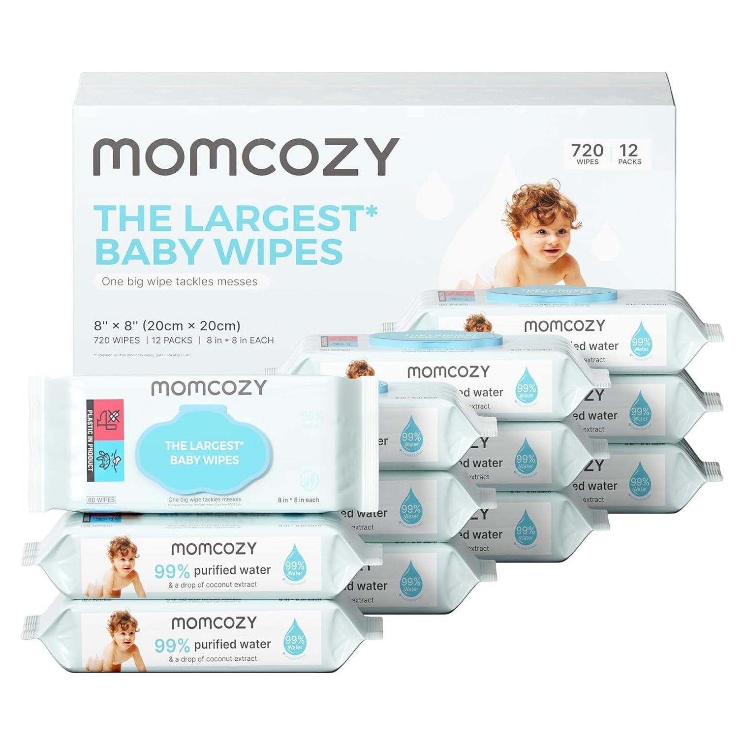 Toallitas para Bebé Momcozy - Extra Grande, 720 Toallitas Hipoalergénicas