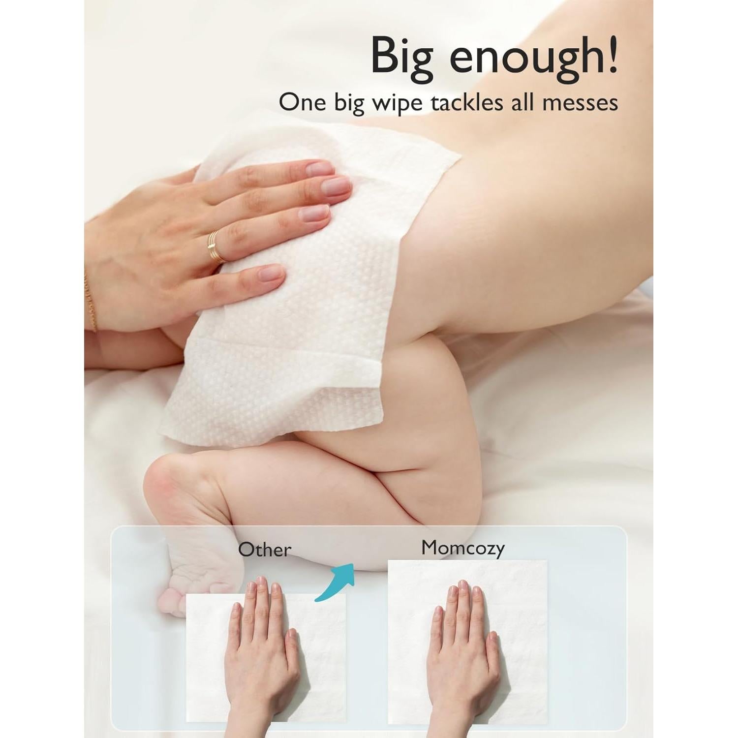 Toallitas para Bebé Momcozy - Extra Grande, 720 Toallitas Hipoalergénicas