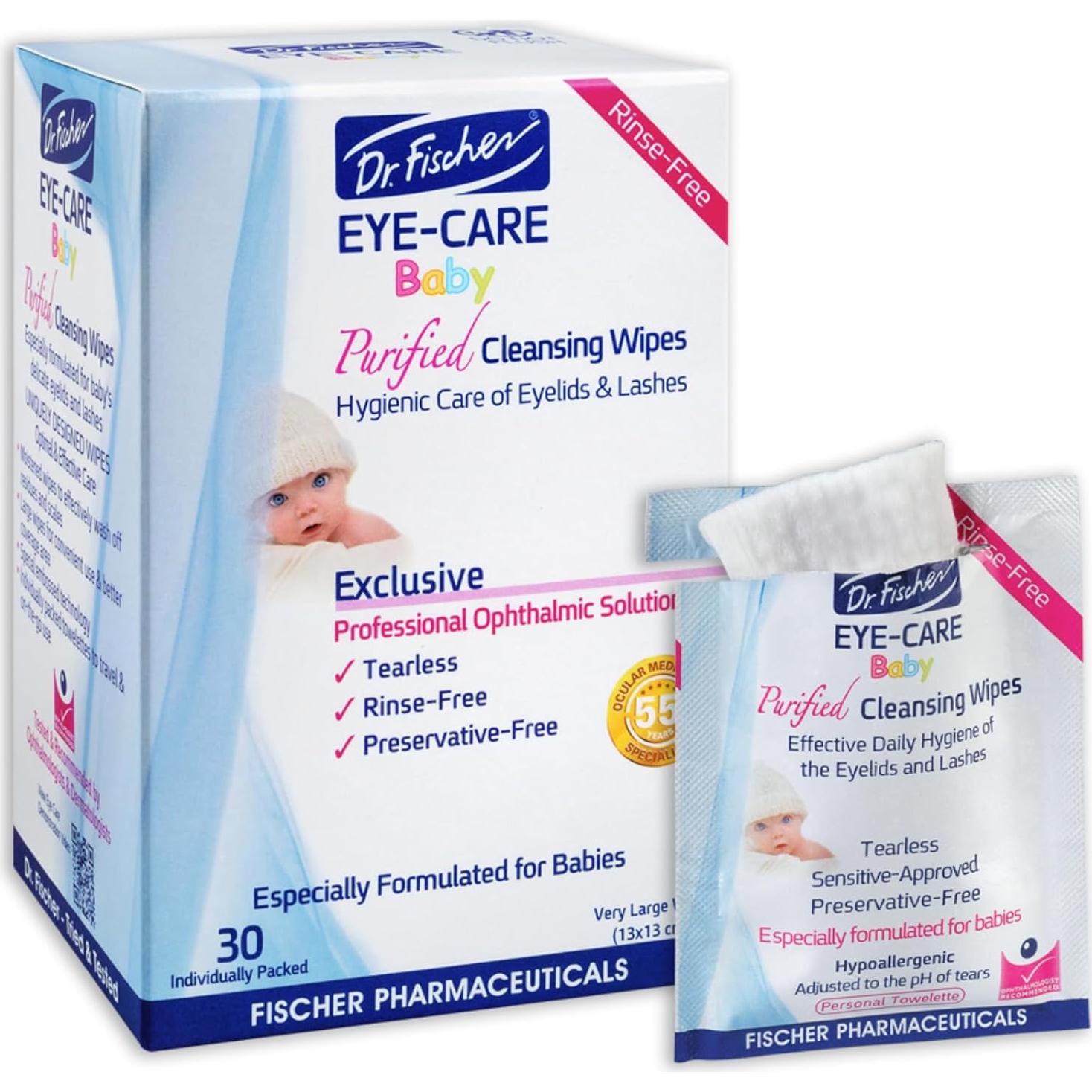 Toallitas para Párpados Bebé Dr. Fischer - 30 Unidades Hipoalergénicas