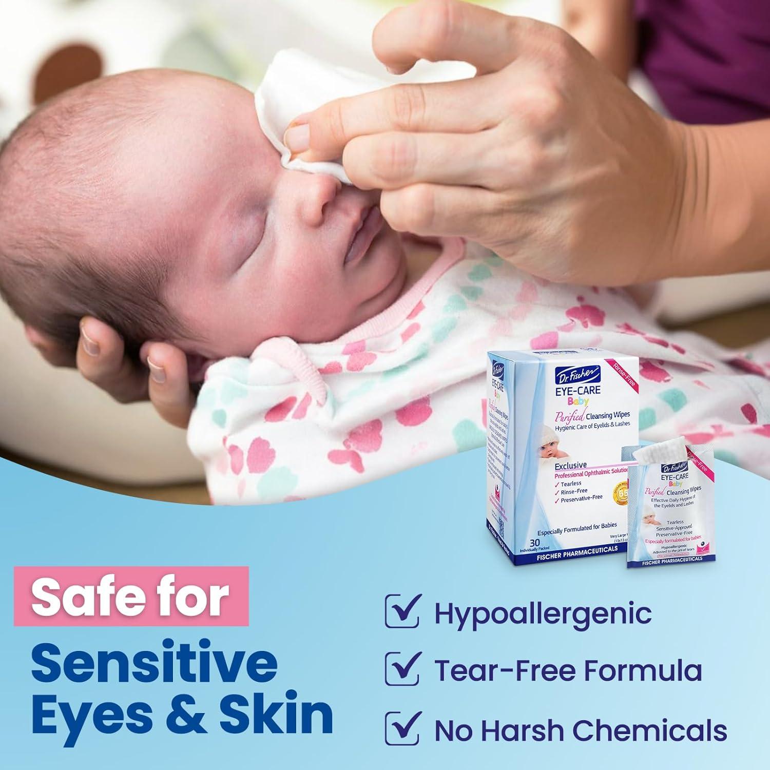 Toallitas para Párpados Bebé Dr. Fischer - 30 Unidades Hipoalergénicas