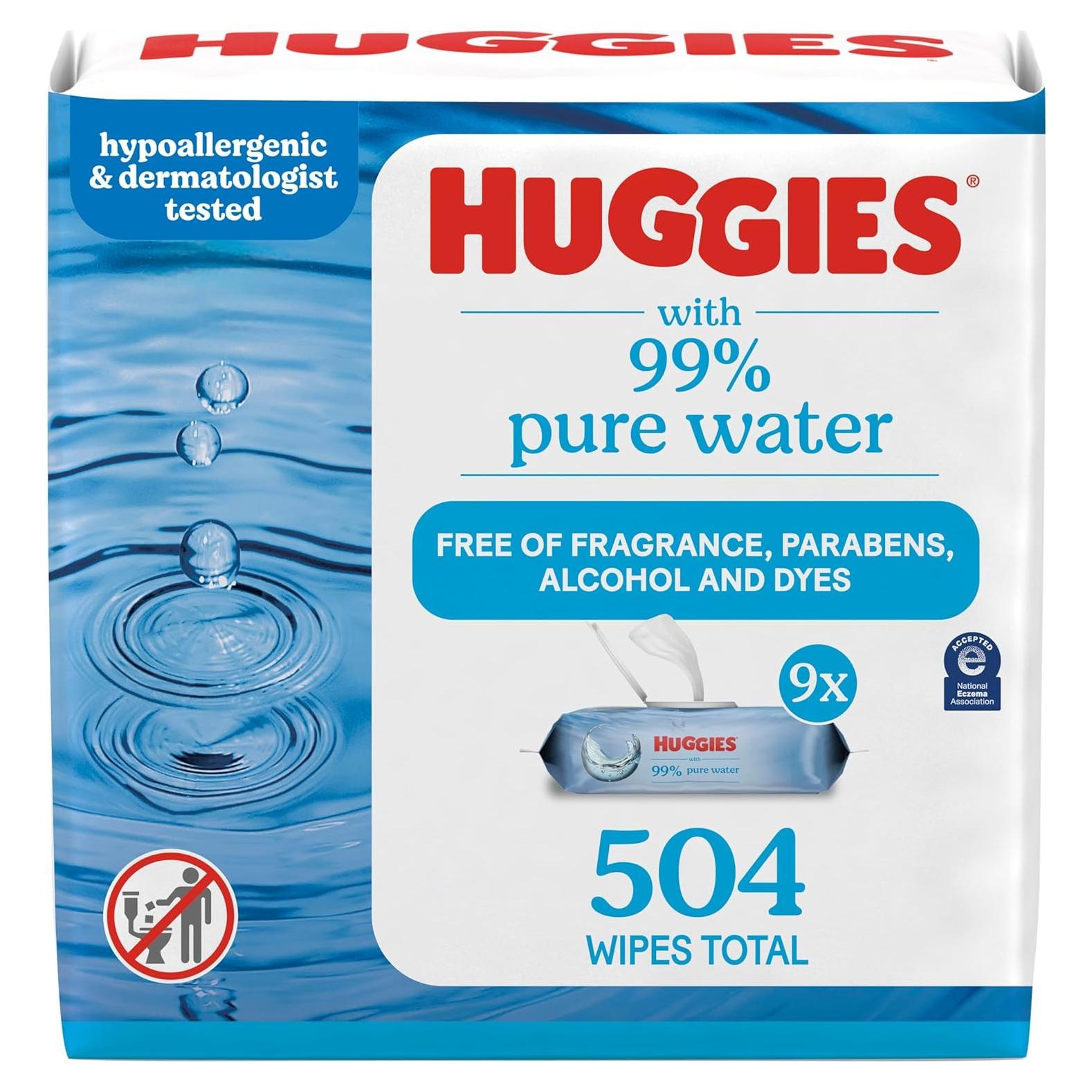 Toallitas Huggies 99% Agua Pura Sin Fragancia - 504 Unidades