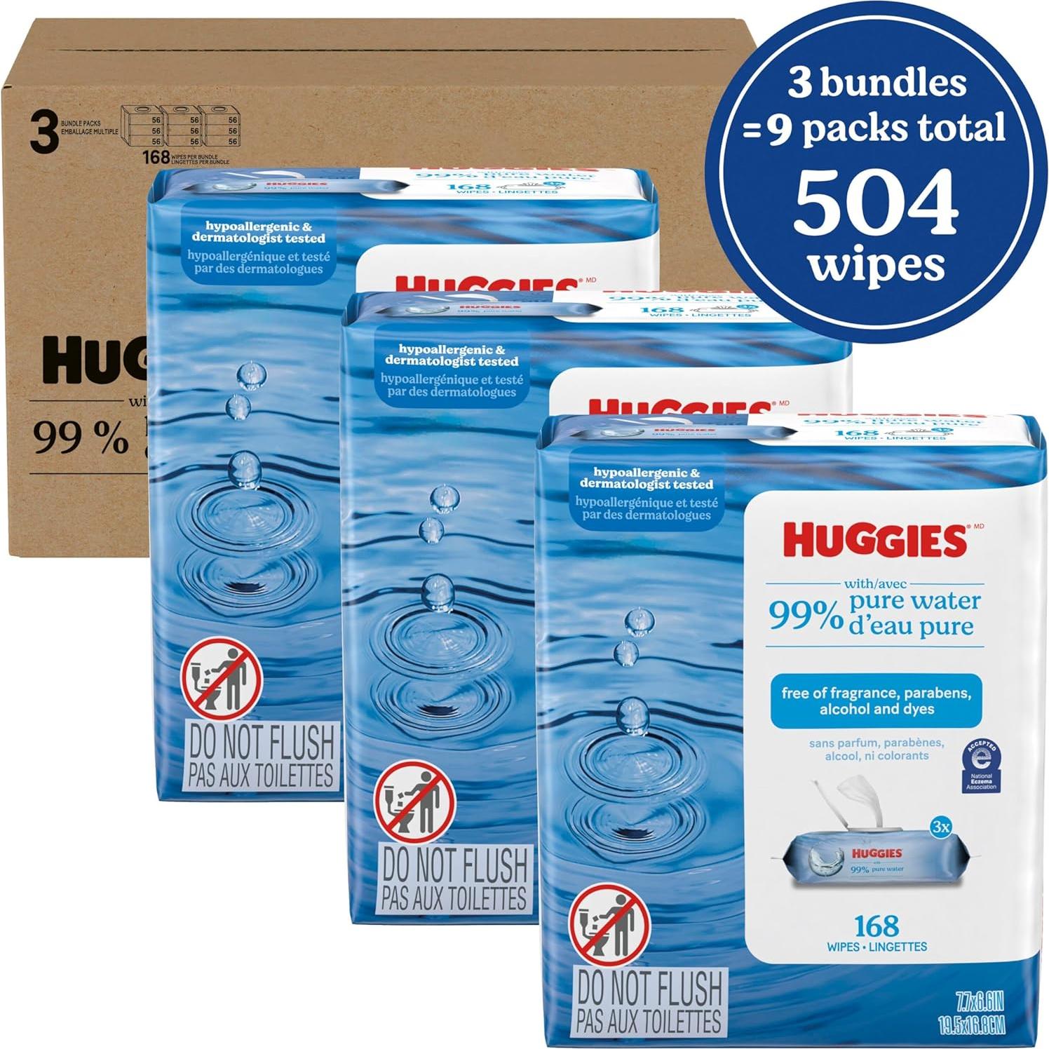 Toallitas Huggies 99% Agua Pura Sin Fragancia - 504 Unidades