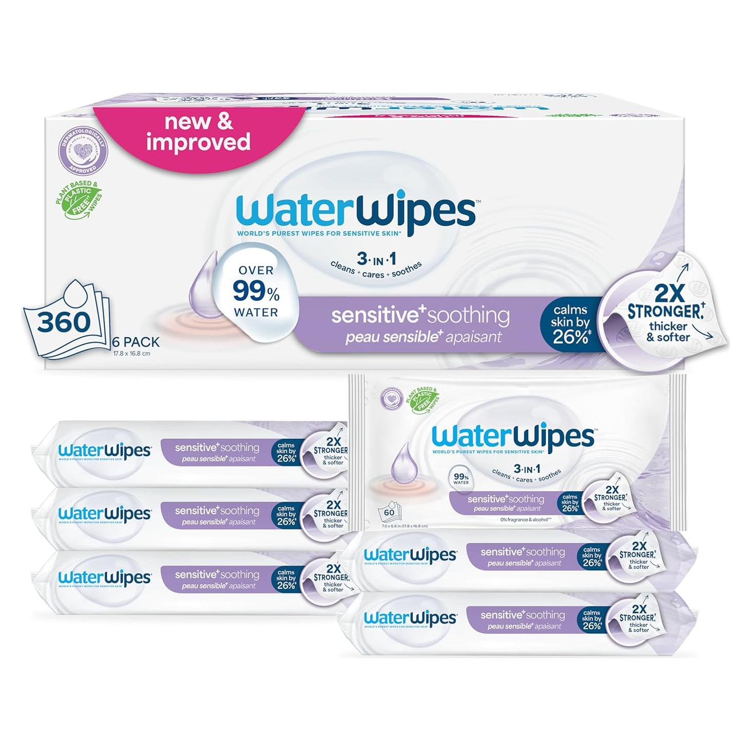 Toallitas Húmedas WaterWipes 360 Unidades Calmantes para Bebés