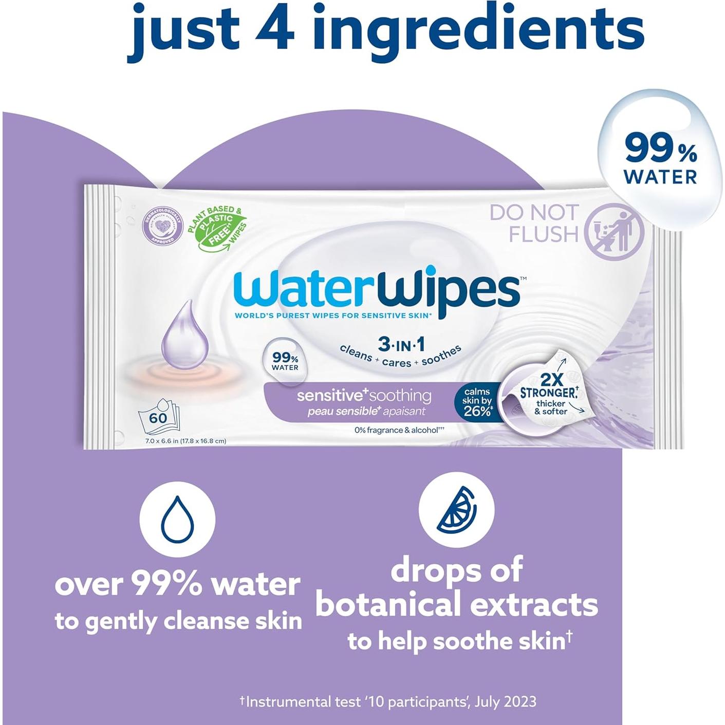 Toallitas Húmedas WaterWipes 360 Unidades Calmantes para Bebés