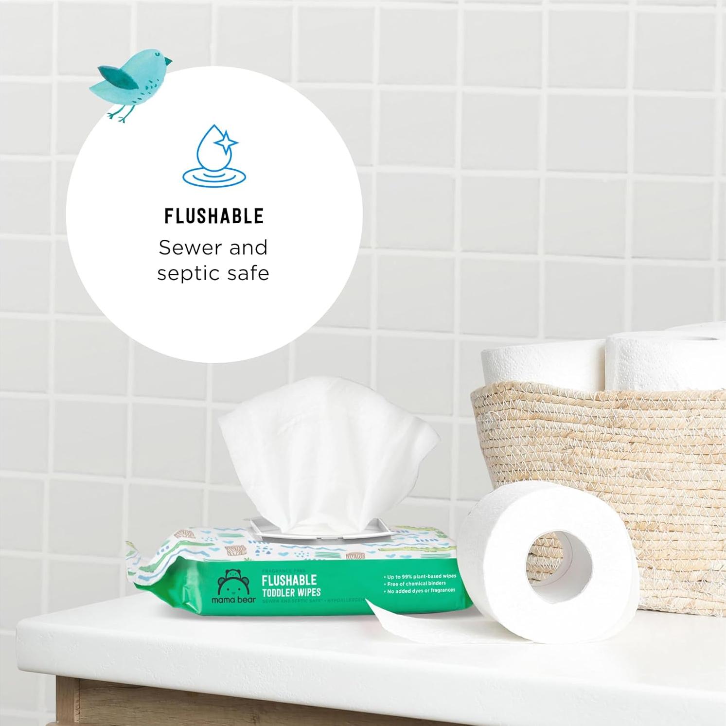 Toallitas para Inodoro Mama Bear Amazon - 336 Unidades Hipoalergénicas