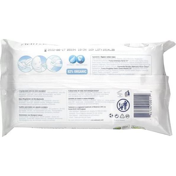 Toallitas Húmedas Orgánicas Natracare 50 ct - Paquete de 6