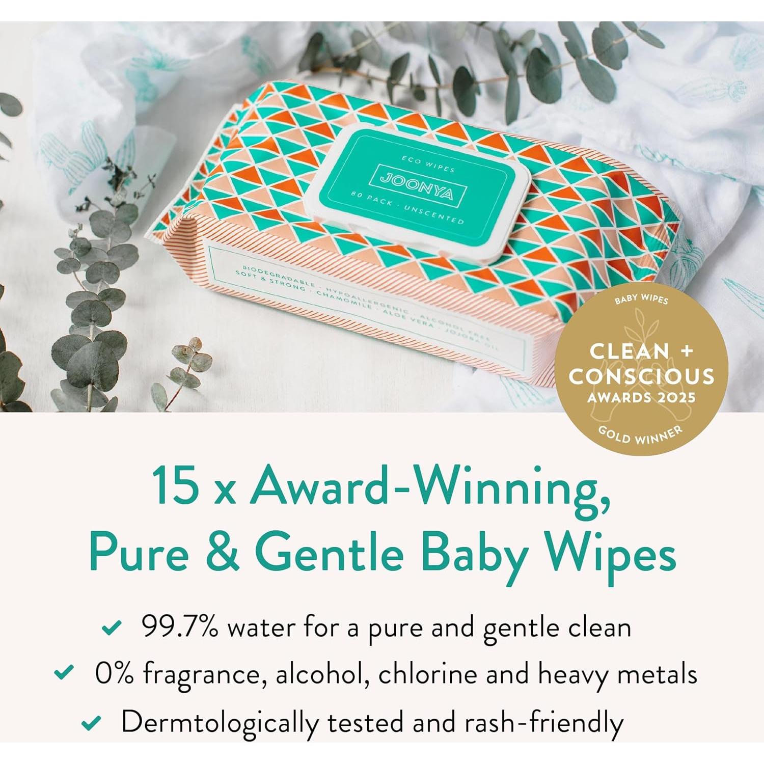 Toallitas para Bebés Joonya Sin Fragancia 240 Unidades Biodegradables