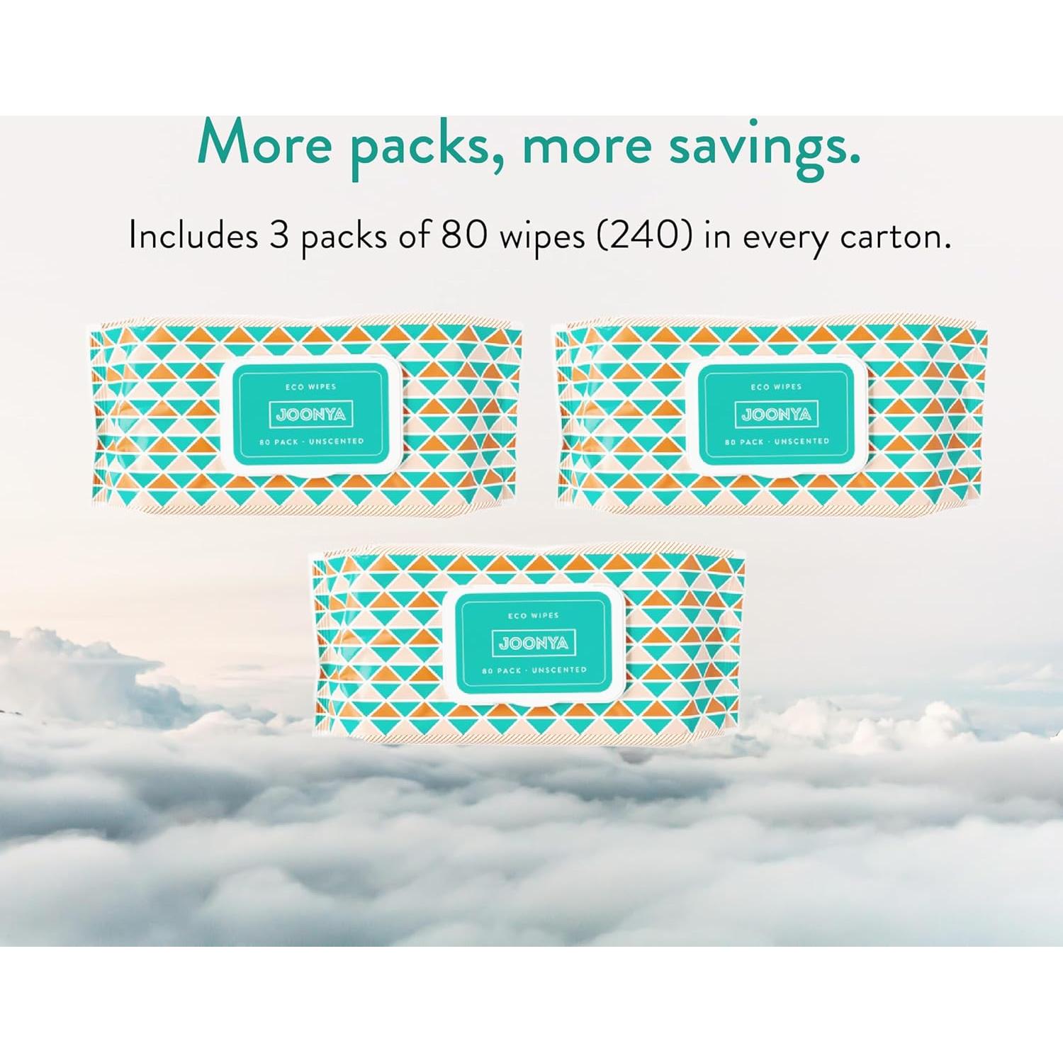 Toallitas para Bebés Joonya Sin Fragancia 240 Unidades Biodegradables