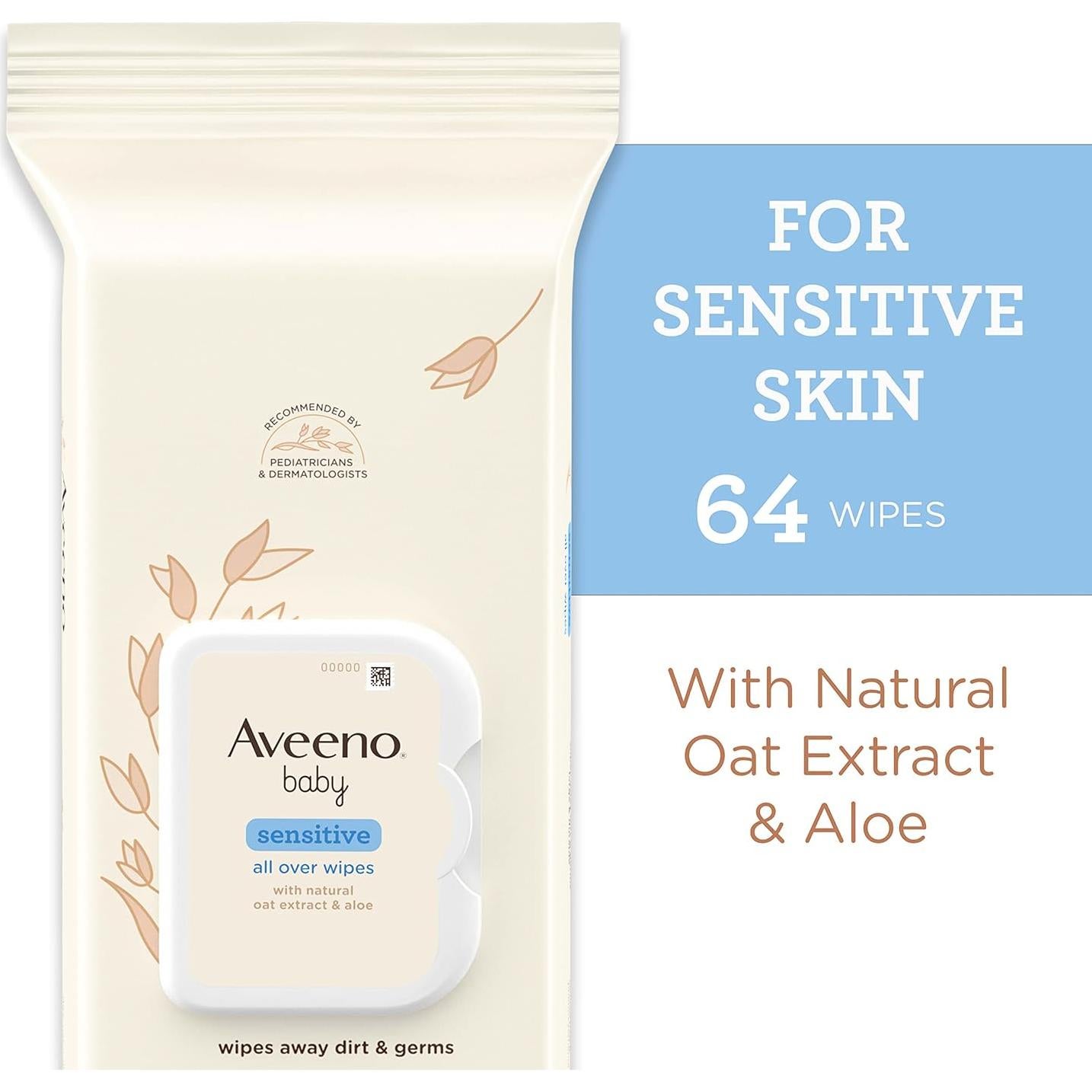 Toallitas Húmedas Todo en Uno Aveeno Baby 64 ct Sin Fragancia