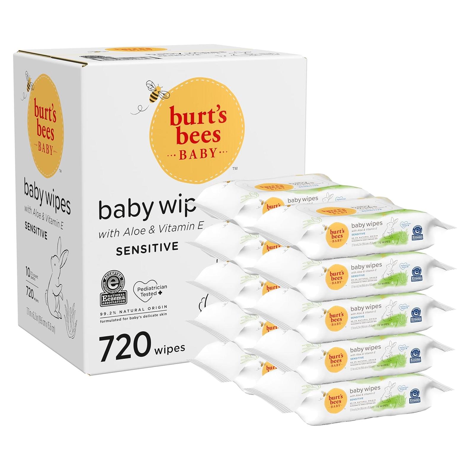 Toallitas para Bebés Burt's Bees Naturales Sin Fragancia 72 Unidades