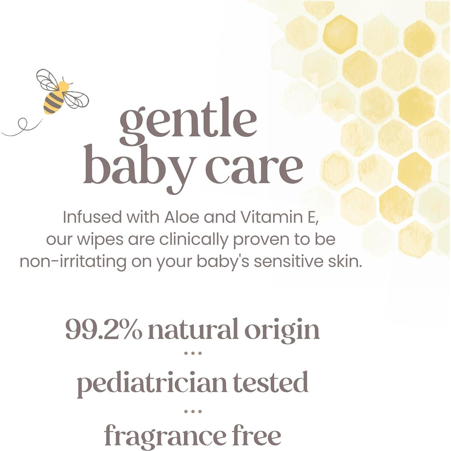 Toallitas para Bebés Burt's Bees Naturales Sin Fragancia 72 Unidades