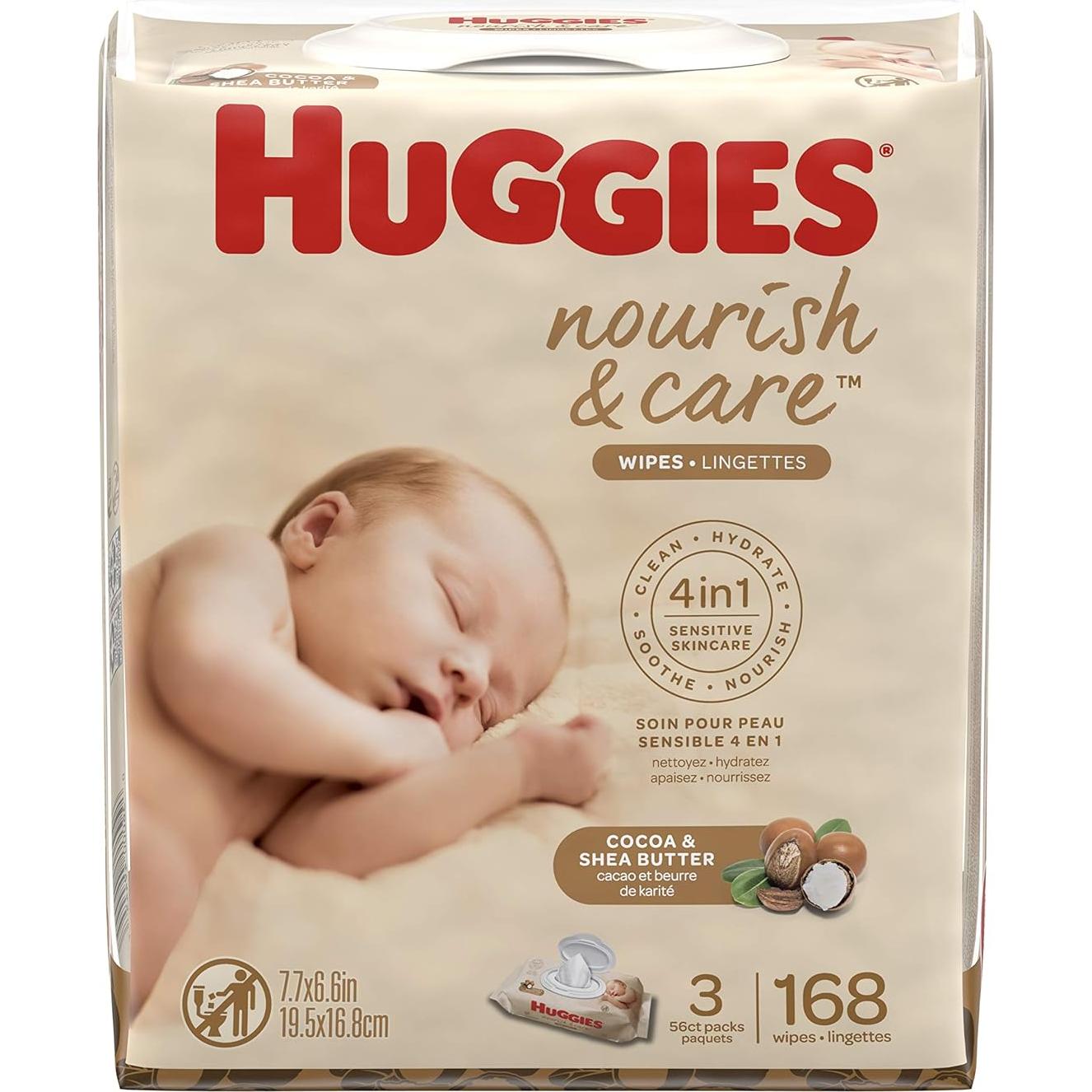 Toallitas Huggies Nourish & Care Aromatizadas 168 Unidades