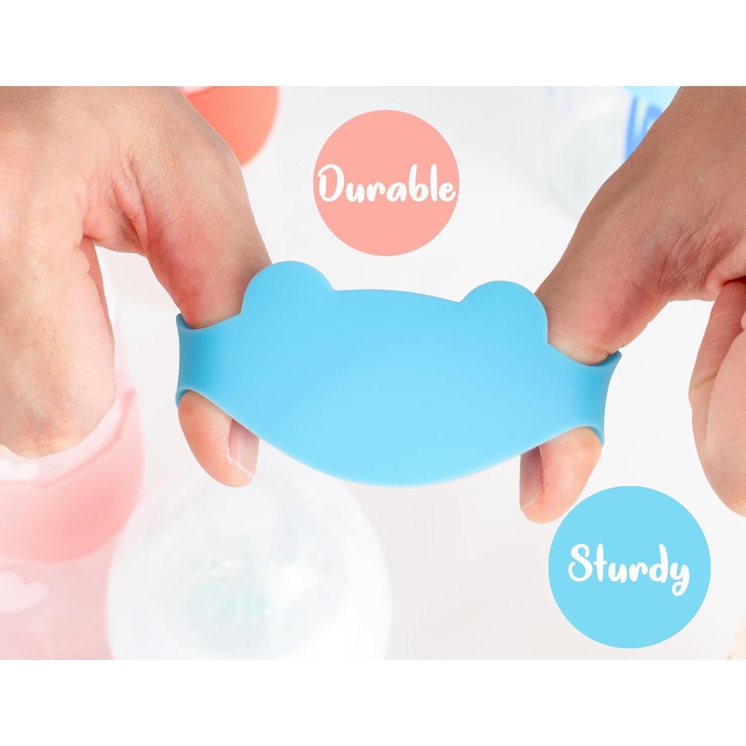 Etiquetas de Silicona Reutilizables Aelop para Botellas de Bebé - Paquete de 6