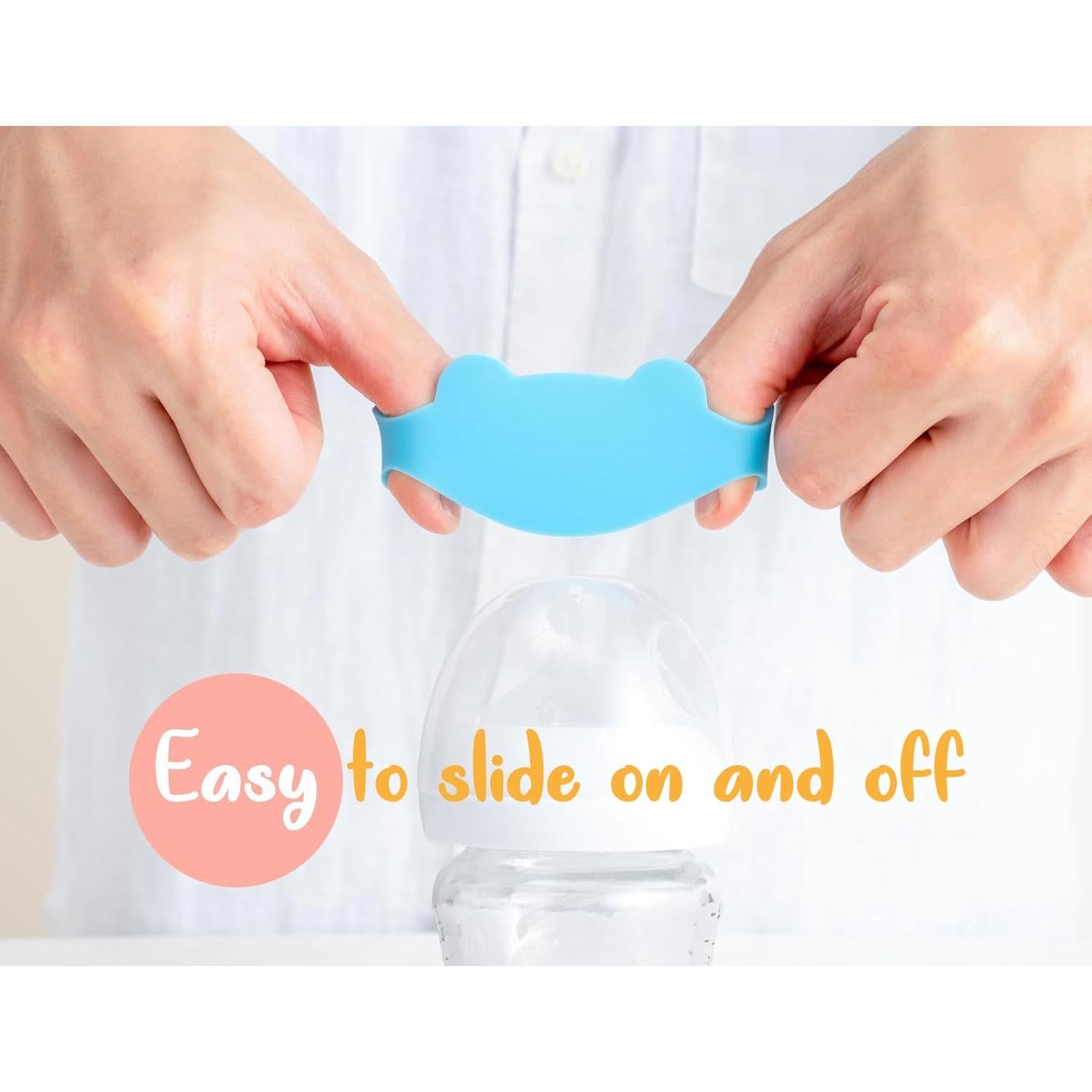 Etiquetas de Silicona Reutilizables Aelop para Botellas de Bebé - Paquete de 6