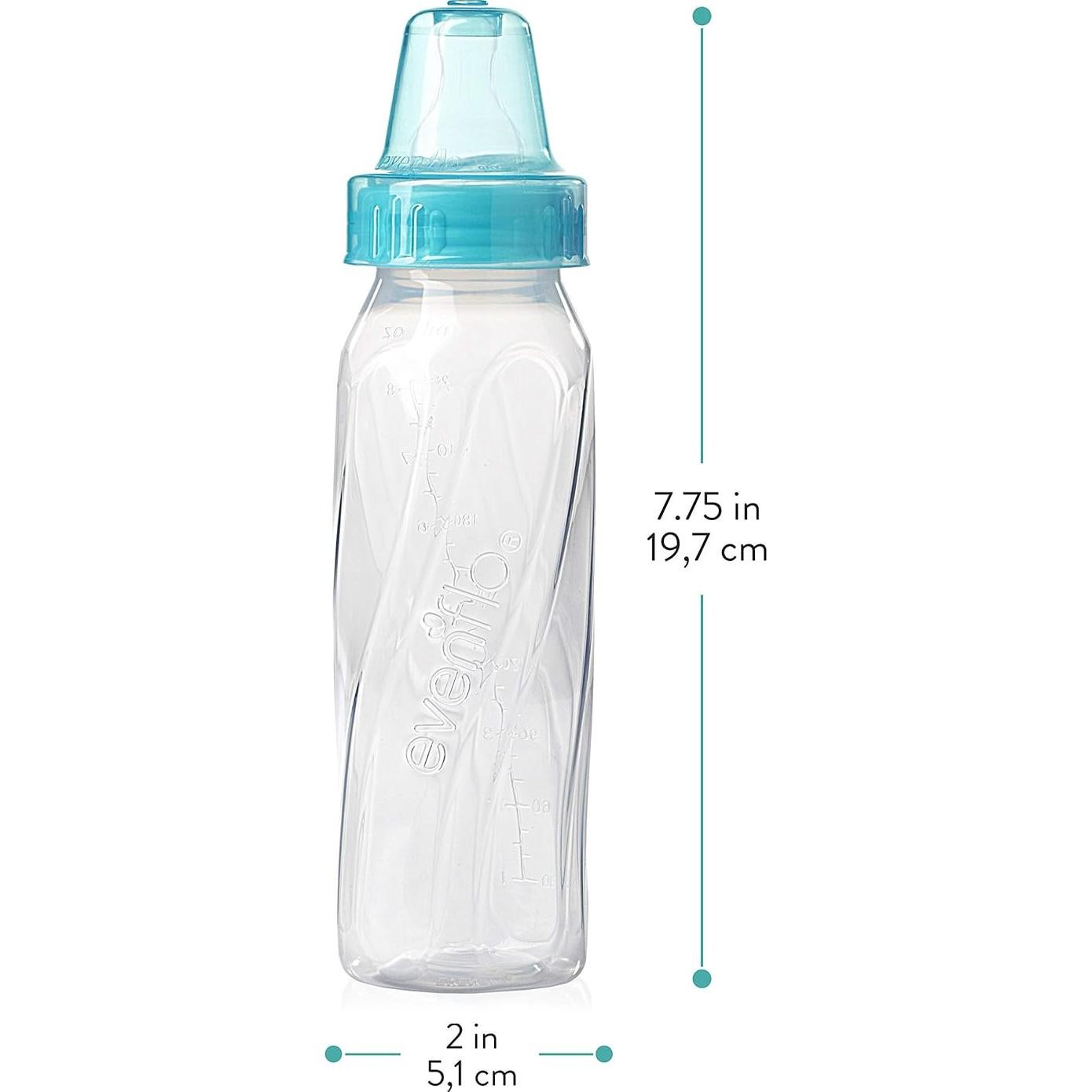 Botellas Estándar Evenflo Feeding 8 Oz Libres de BPA - Paquete de 12