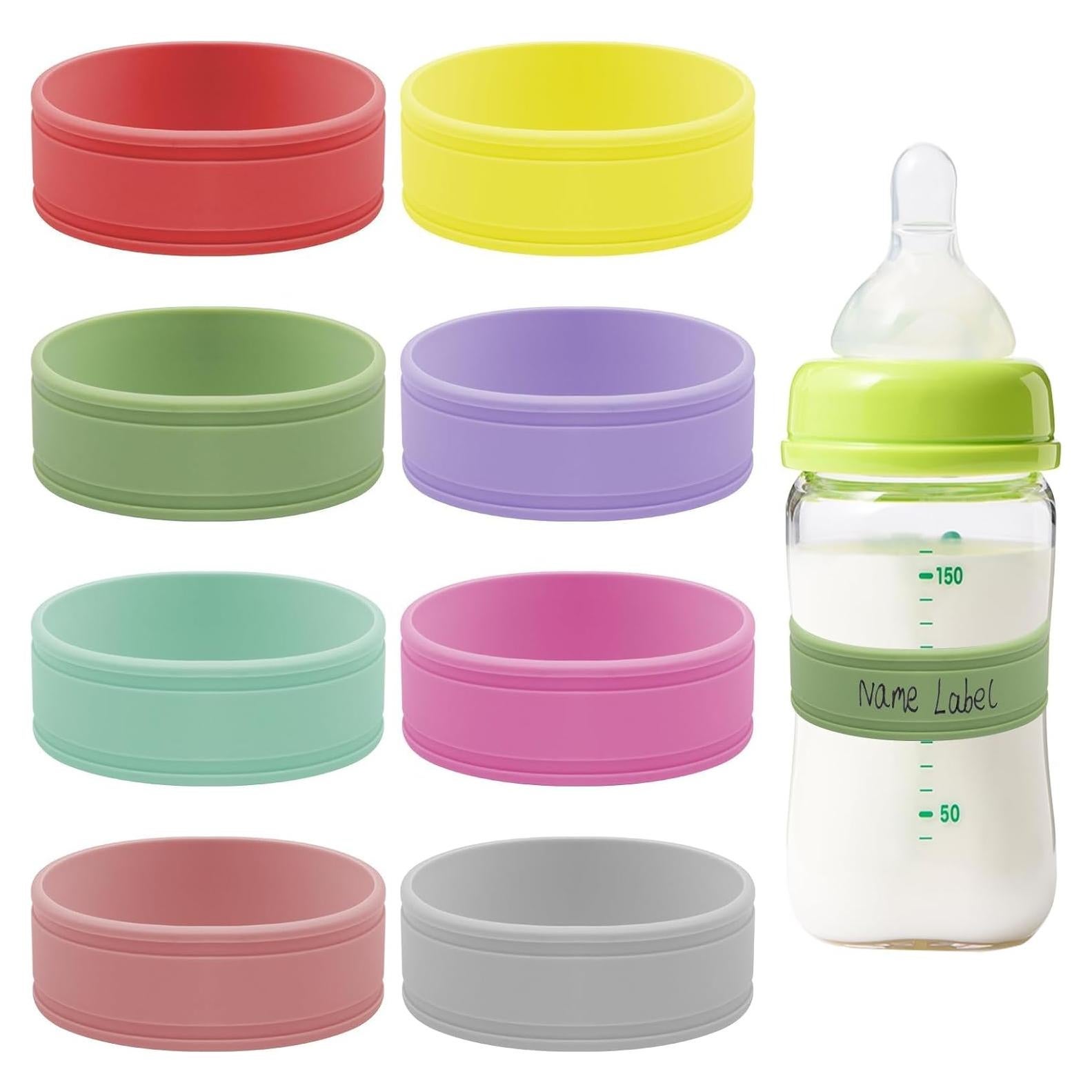 8 Etiquetas de Silicona Reutilizables Foyods para Botellas Bebé