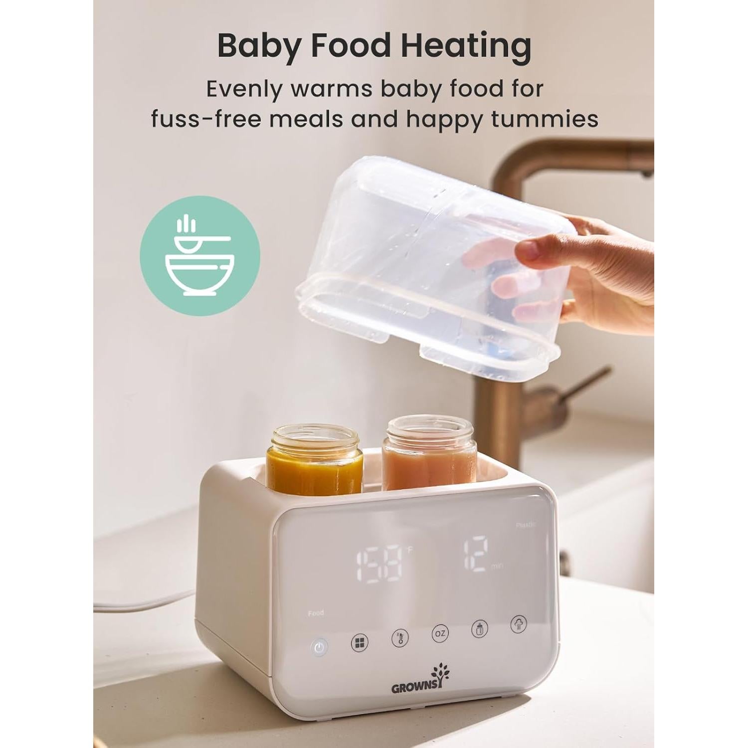 Calentador de Biberones Grownsy 10 en 1 Doble con Control de Temperatura