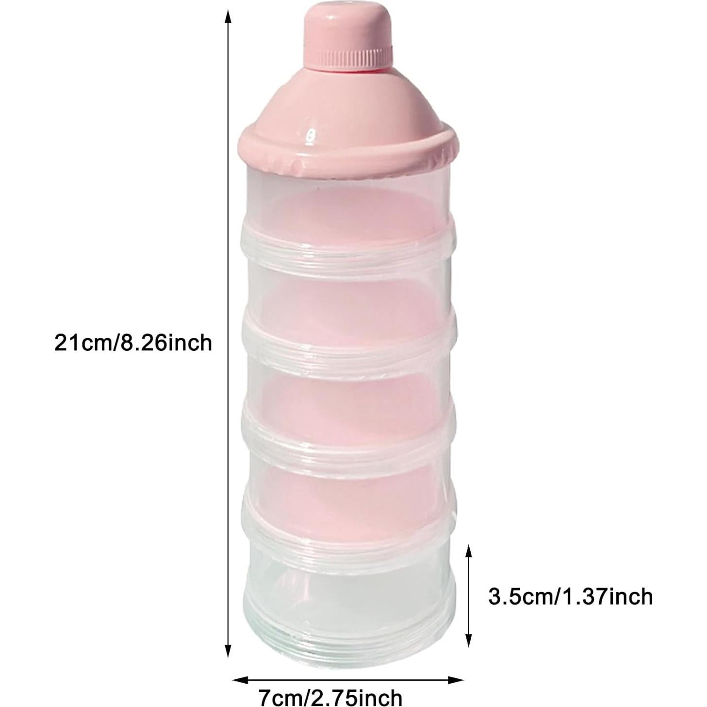 Dispensador de Leche en Polvo 5 Capas Rosa Claro - 2 Pcs