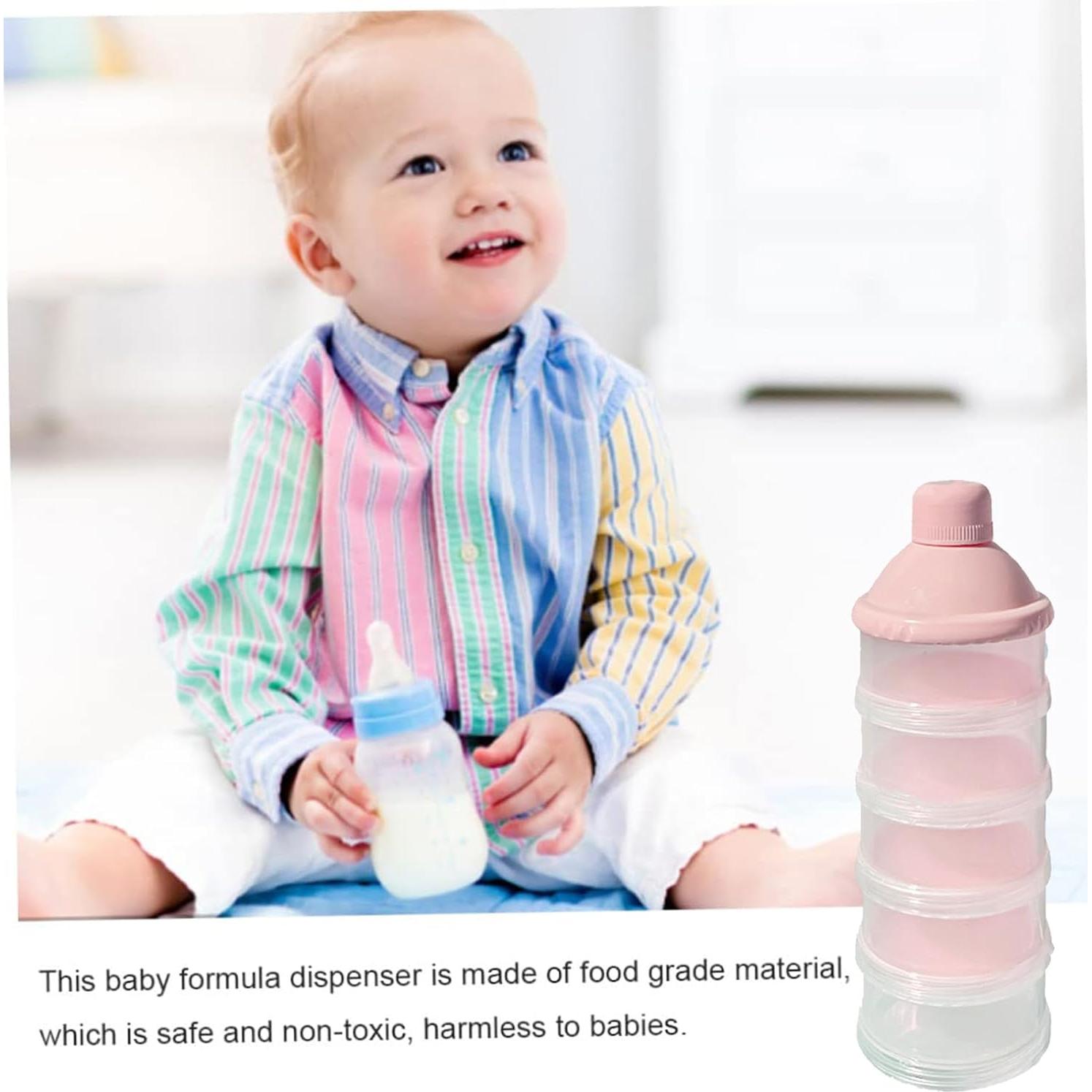 Dispensador de Leche en Polvo 5 Capas Rosa Claro - 2 Pcs