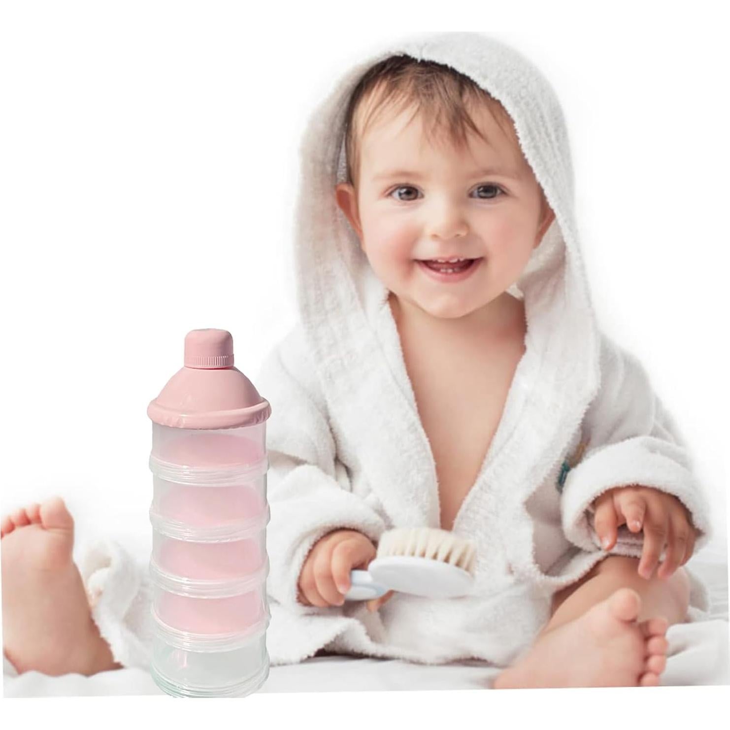 Dispensador de Leche en Polvo 5 Capas Rosa Claro - 2 Pcs