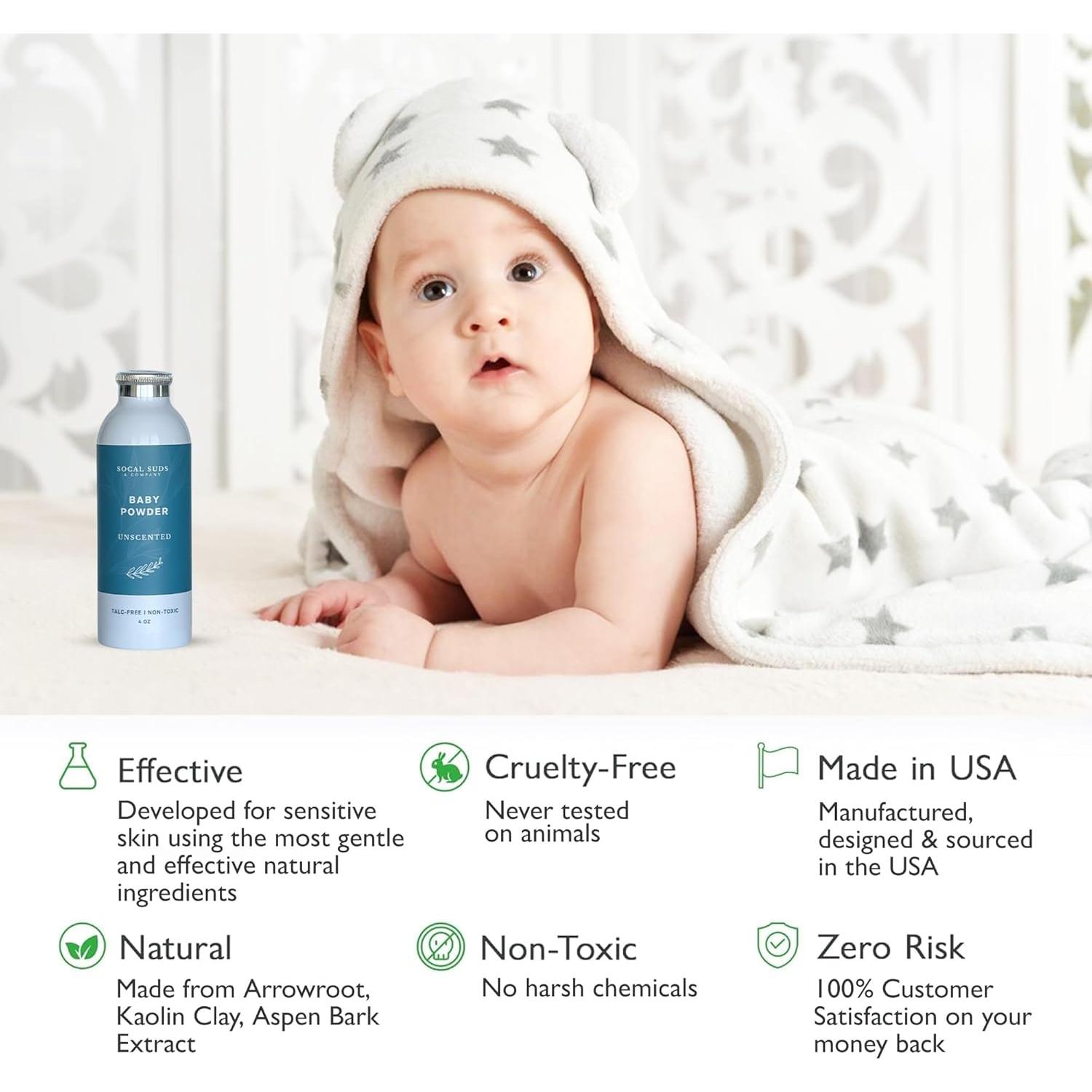 Polvo para Bebés Natural SoCal Suds 113.4g Sin Talco 2-Pack