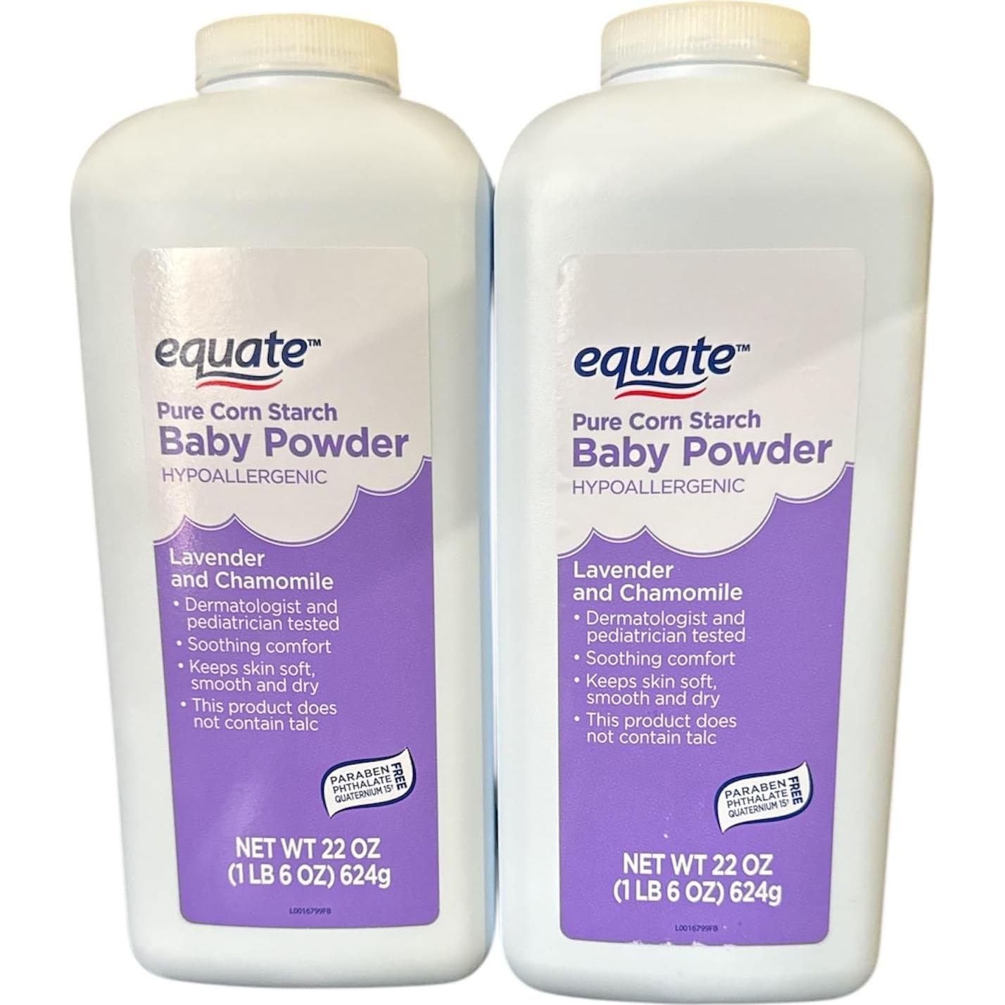 Polvo Hipoalergénico para Bebé Equate 0.82kg Almidón de Maíz Lavanda