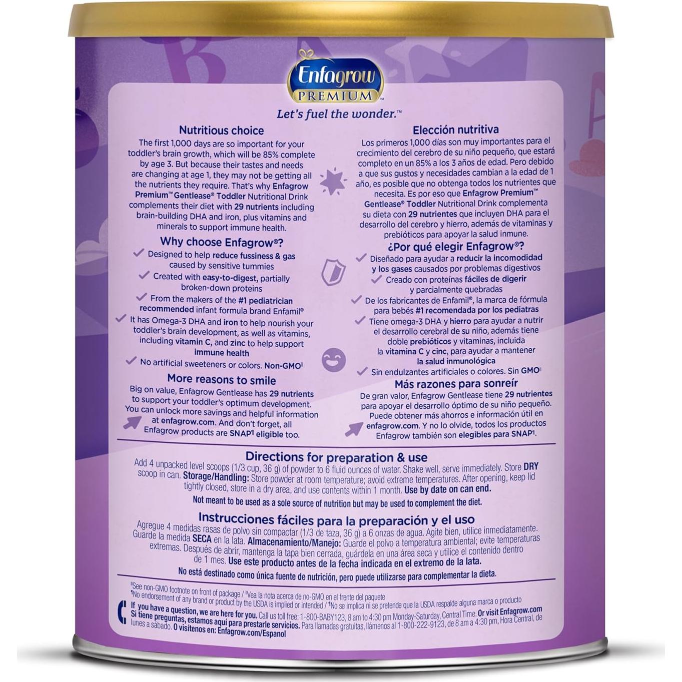 Enfagrow Gentlease Bebida Nutricional 825 g para Niños