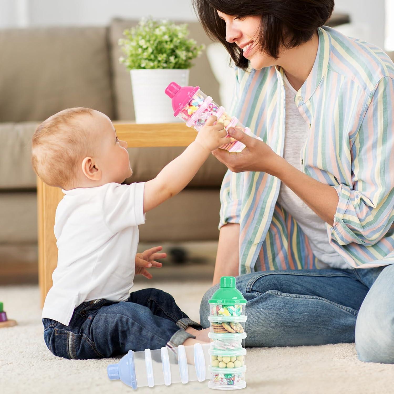 Dispensador de Leche en Polvo 2 PCS 5 Capas Azul Portátil