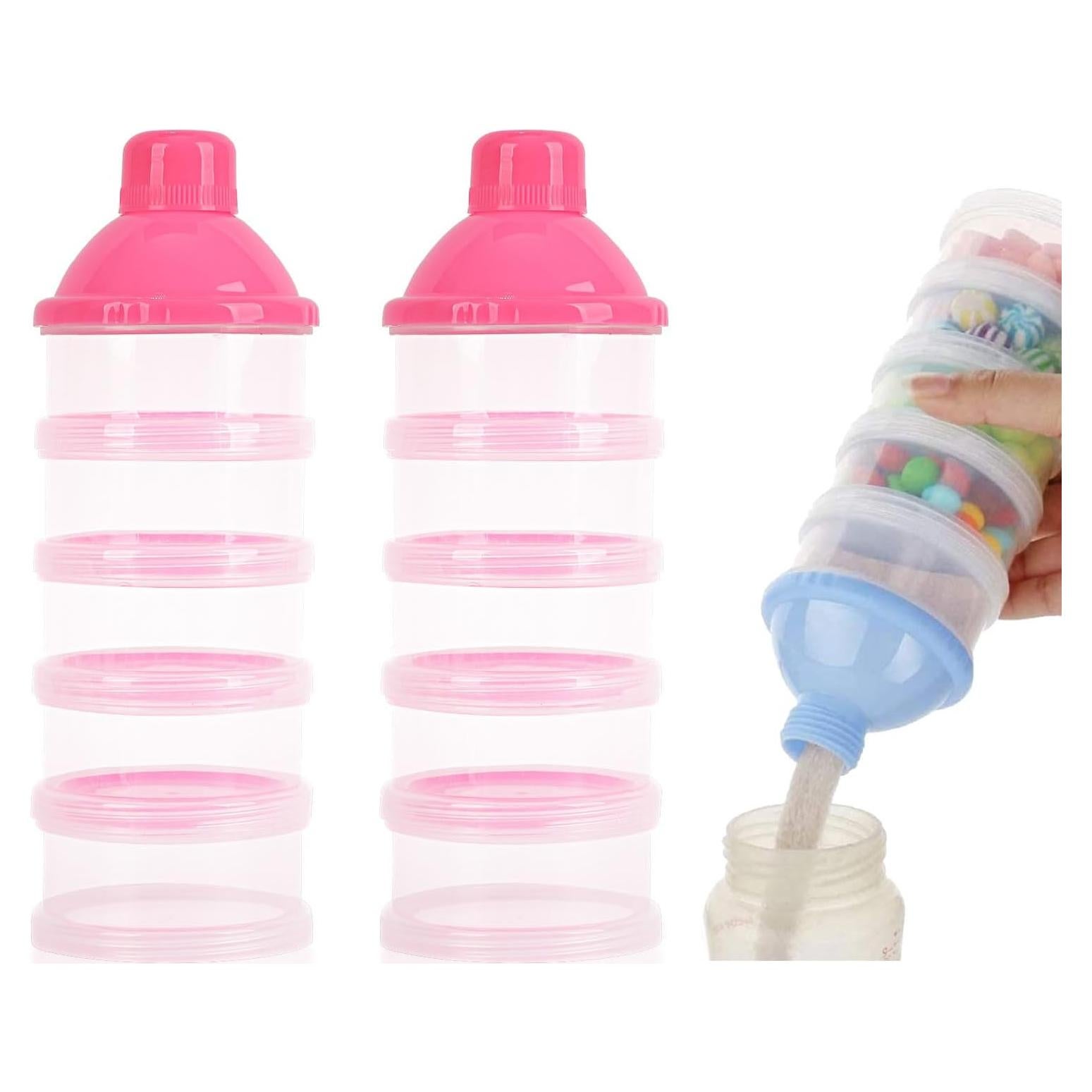 Dispensador de Fórmula para Bebés Manwetye - 2 Unidades 5 Capas Rosa