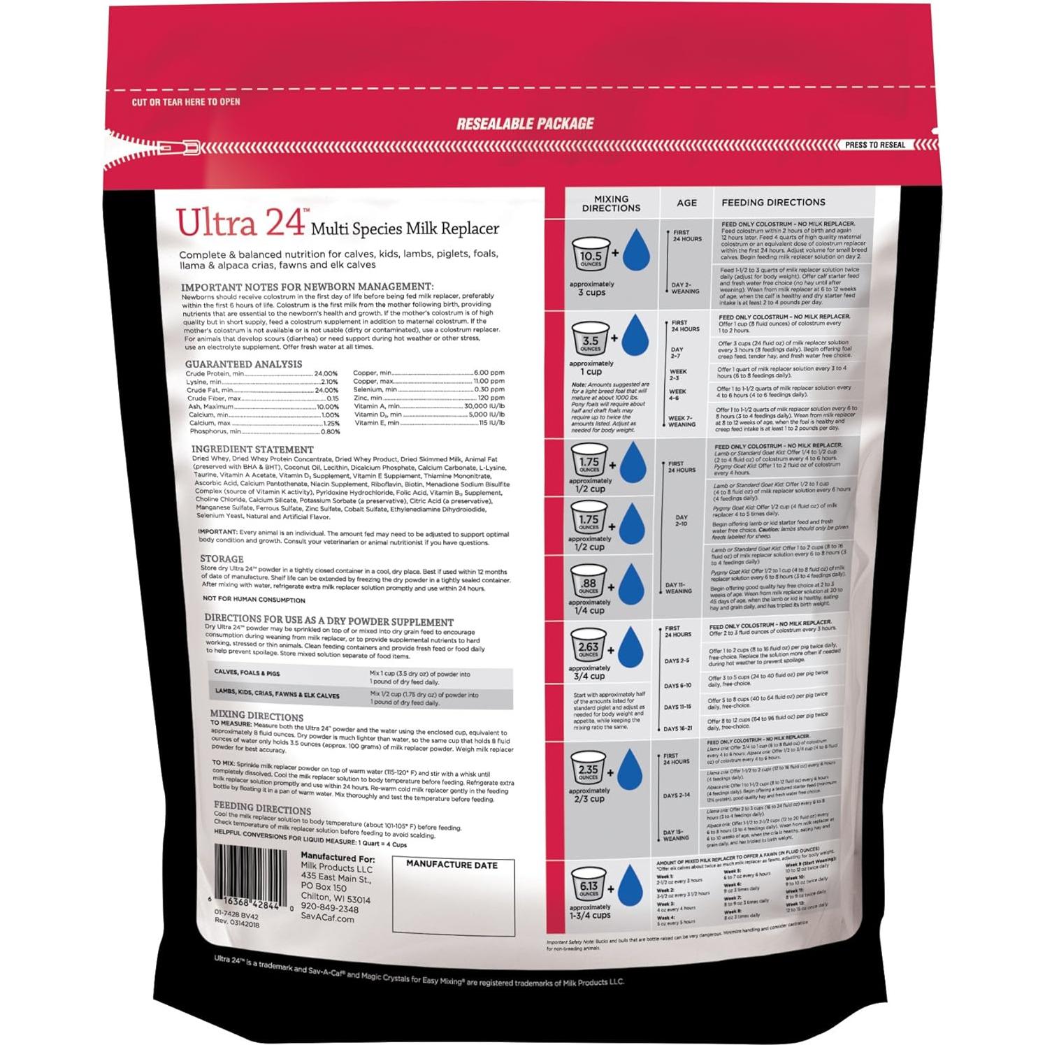 Reemplazo de Leche Grado A Ultra 24 Monster Pets 1.81kg